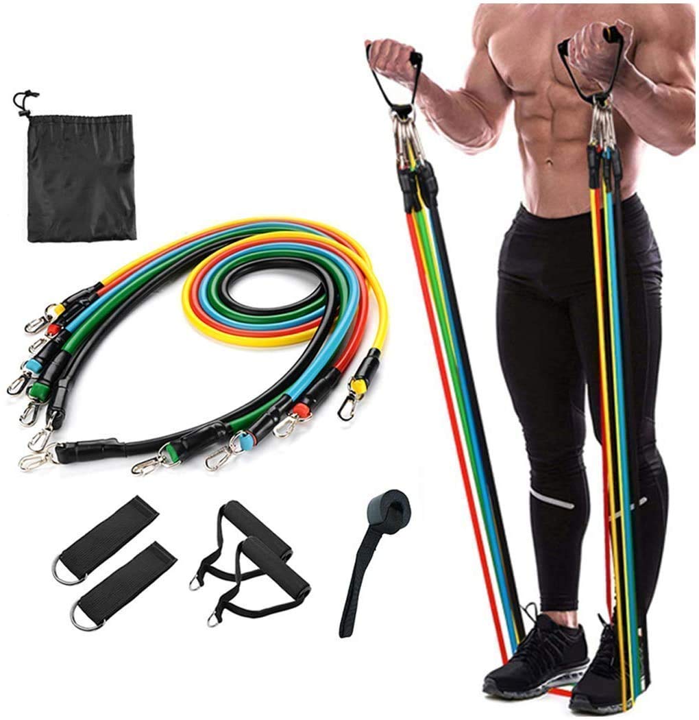 Premium Resistance Bands Set with Door Anchor, Handles, Ankle Straps & Waterproof Carry Bag - Ideal for Home Workouts, Physical Therapy, Strength Training & Fitness - Perfect for Gym, Travel & Rehabilitation Exercises