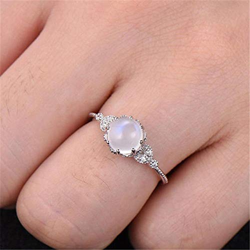 925 Silver Moonstone & Fire Opal Diamond Ring - Elegant Transparent Gemstone Engagement Ring for Women | Wedding Band, Cocktail Party, Anniversary Gift, Everyday Jewelry