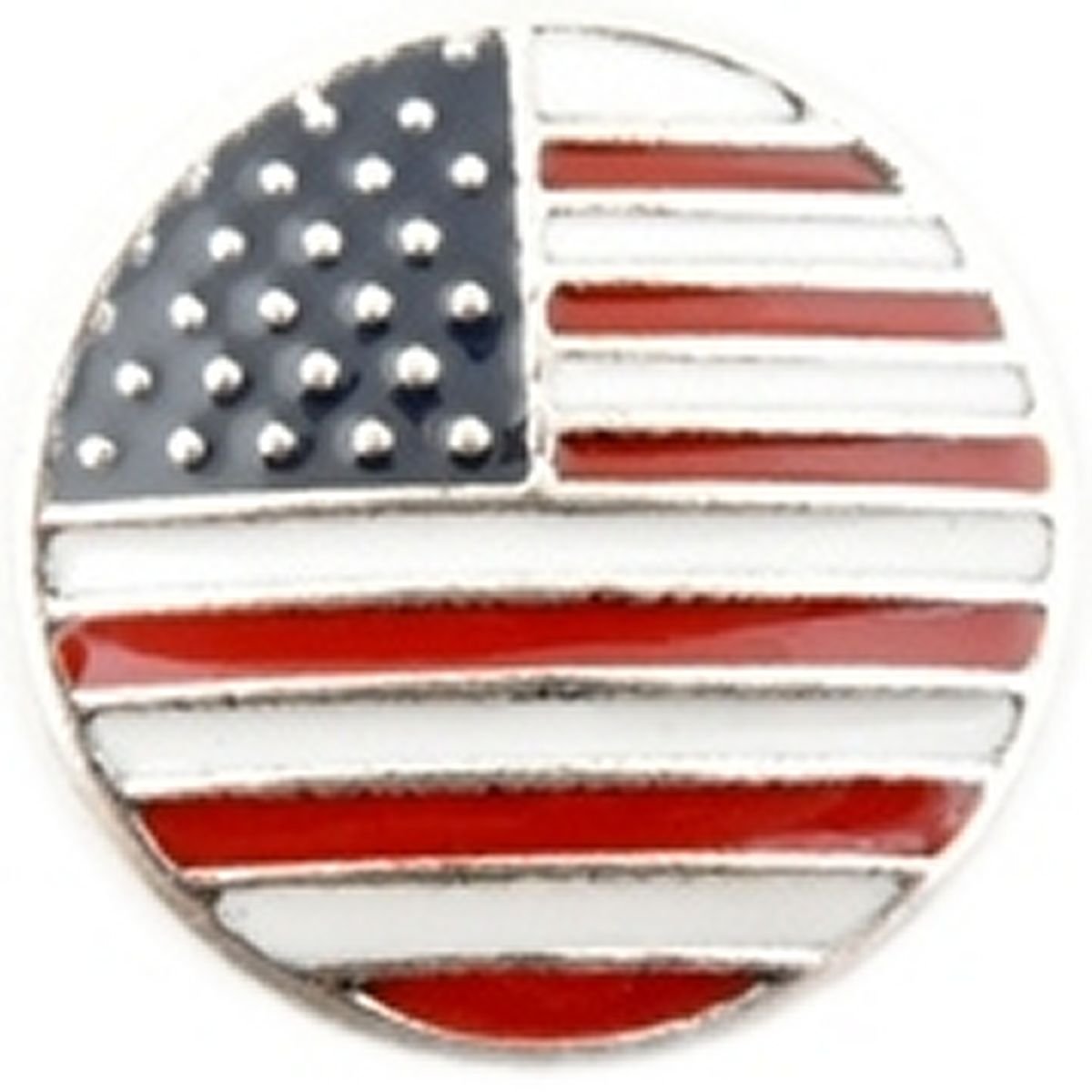 USA United States Flag Snap Charm GS903 - 18mm Standard Size for Jewelry Making, DIY Crafts & Patriotic Accessories