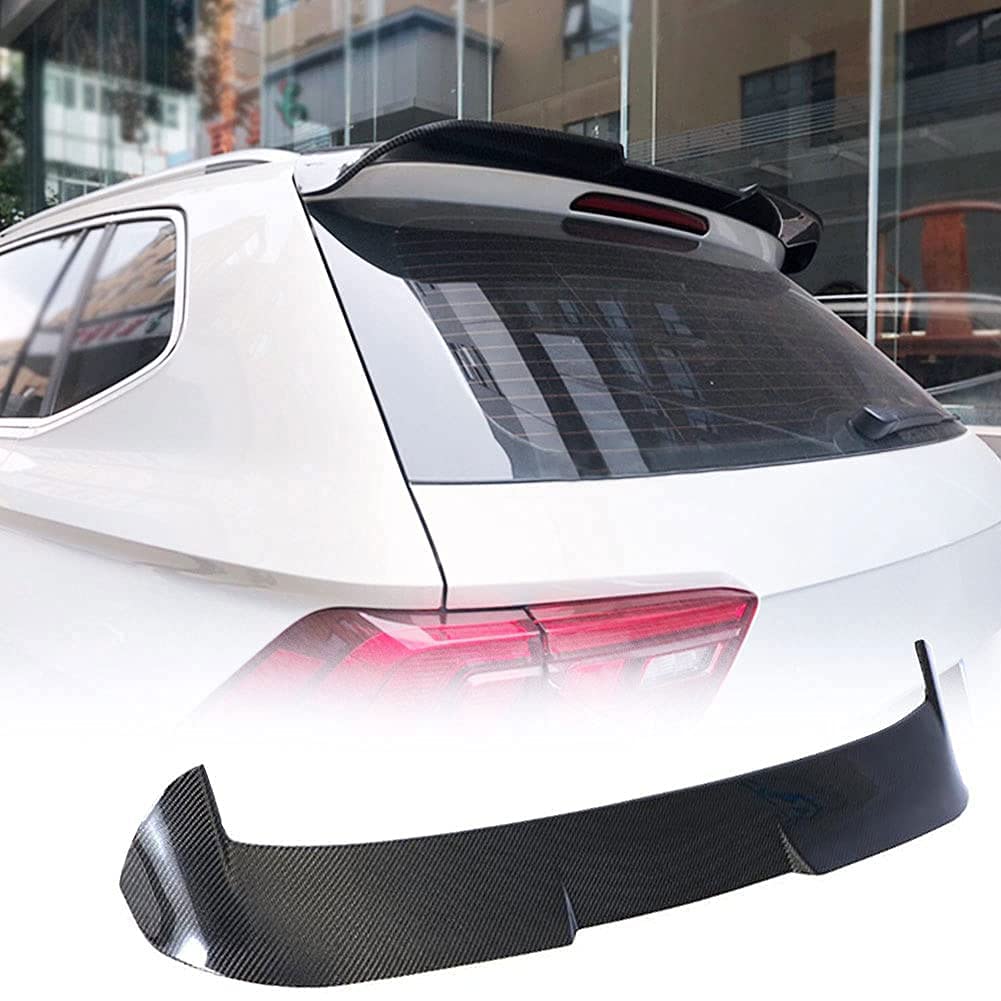 Carbon Fiber Rear Roof Spoiler for Volkswagen VW Tiguan MK2 (2017-2022) - High Gloss Black Roof Wing Lip - Enhances Aerodynamics & Style - Perfect for Street Racing & Car Shows