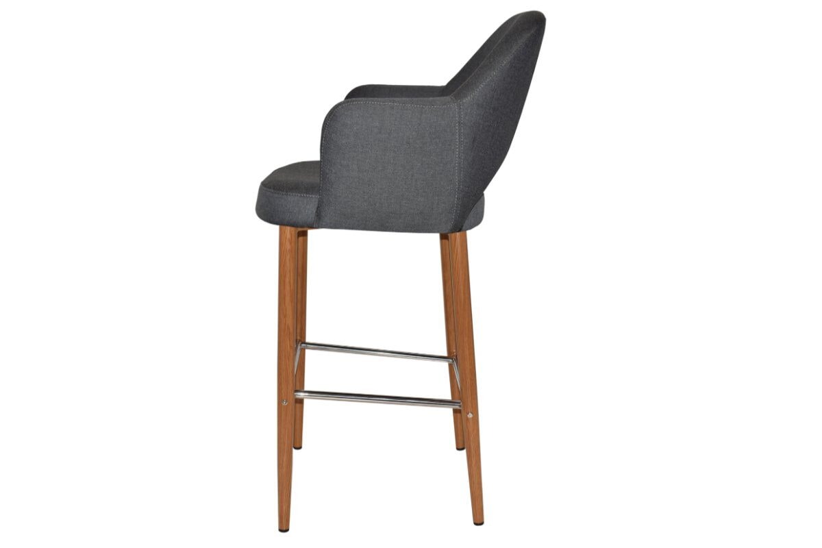 EZ Hospitality Avalon Stool with Arms - Light Oak Finish - 750mm Seat Height - Perfect for Kitchen Islands, Bars & Commercial Settings