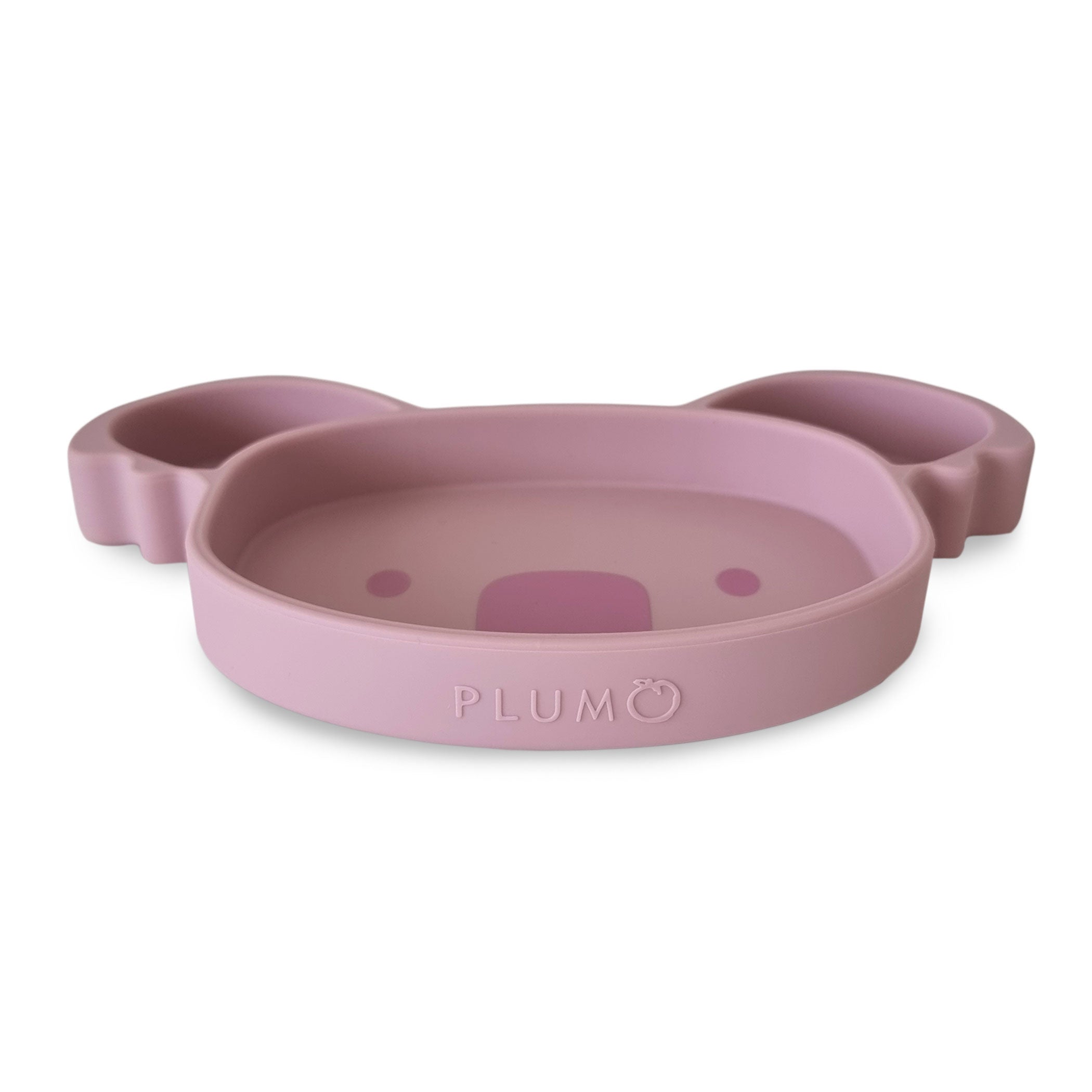 Plum Silicone Suction Koala Plate - Non-Slip Baby Feeding Dish with Fun Animal Design, BPA-Free for Toddlers | Perfect for Mealtime, Travel & Outdoor Dining (Dusty Berry)