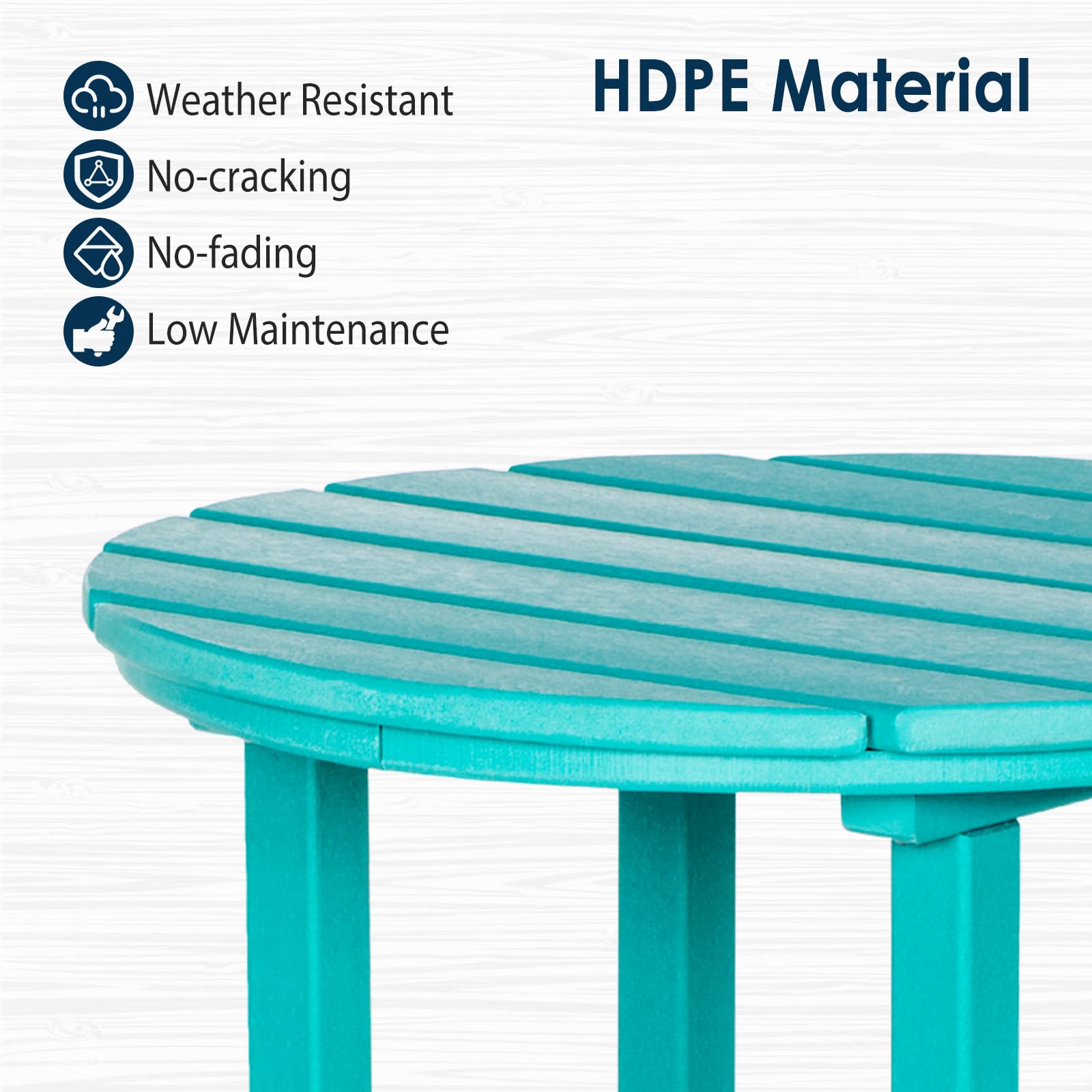 Premium HDPE Adirondack Bar Chairs and Table Set - 3-Piece Outdoor Patio Furniture for Garden, Yard, Balcony & Backyard - Durable Weather-Resistant Bar Stools for Relaxing, Entertaining & Outdoor Dining