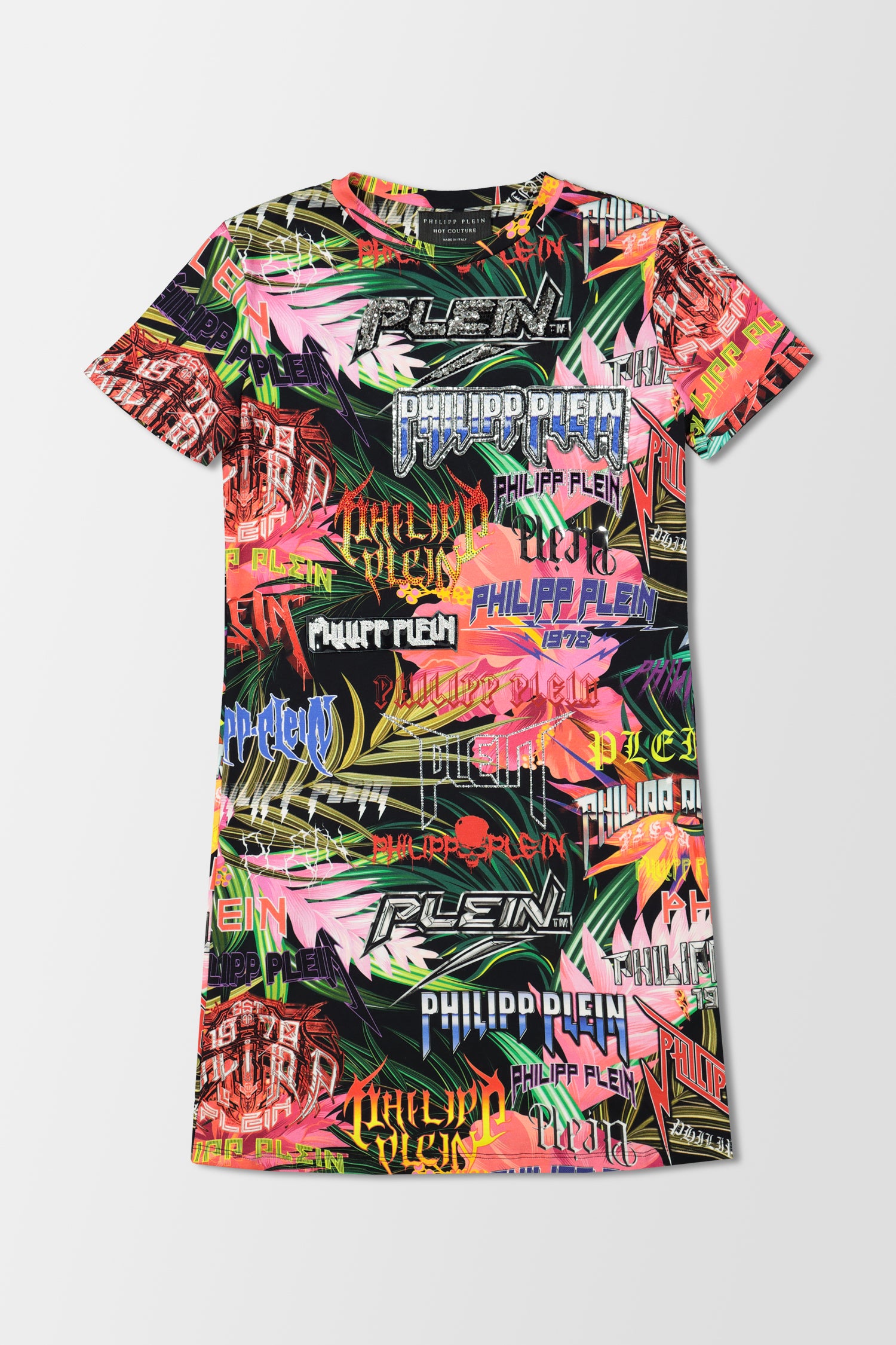 Philipp Plein Multicolor Jungle Rock Short Dress - Stylish Party & Night Out Mini Dress for Women | Perfect for Clubbing, Dates & Special Occasions
