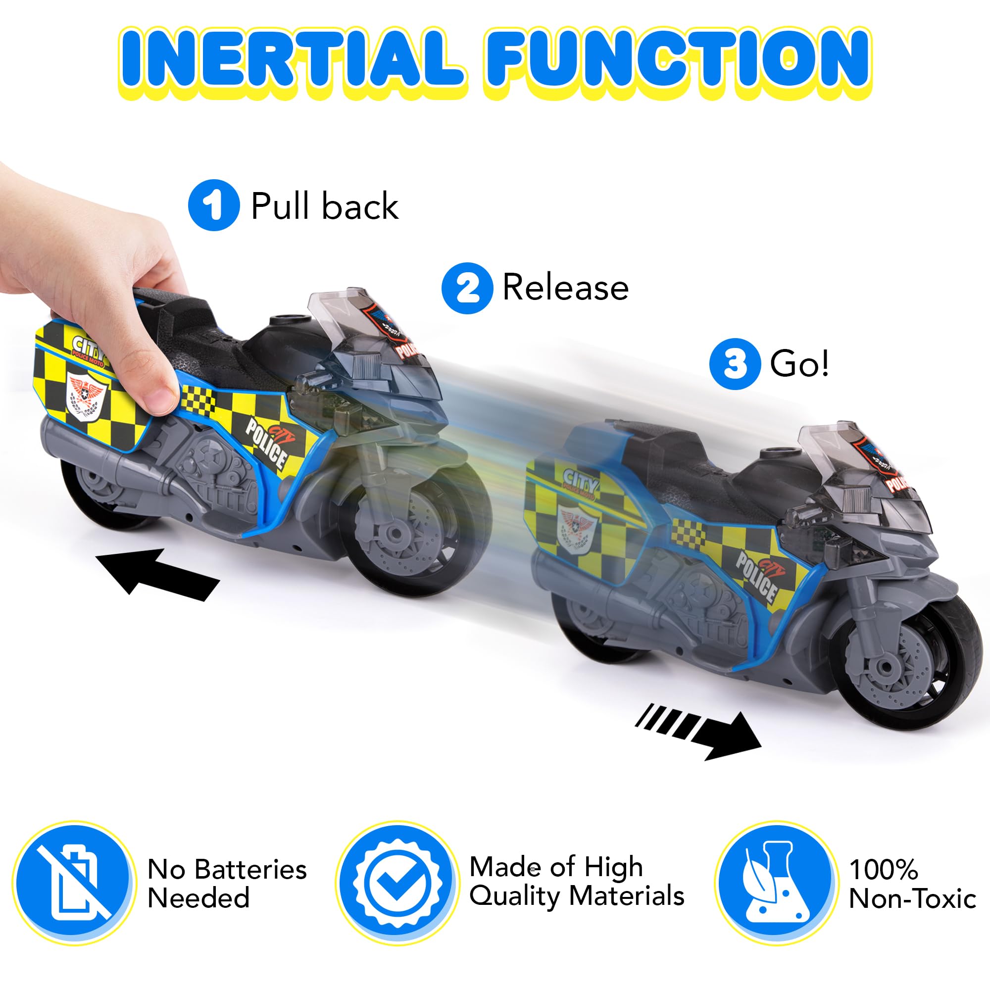 Kids Police Motorcycle Toy with Siren & Lights - Imaginative Play for Toddlers - Outdoor & Indoor Fun