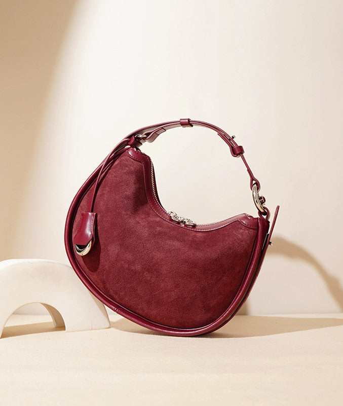 Stylish Leather Half Moon Crossbody Bag for Women - Trendy Boho Shoulder Purse - Perfect for Date Nights, Travel & Everyday Use