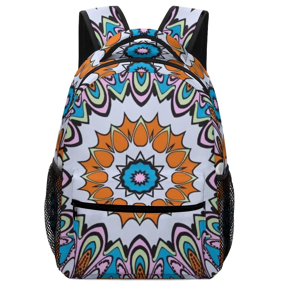 Vintage Pink and Blue Mandala Floral Backpack for School, Travel & Hiking - 16.5 Inch Laptop Backpack for College, Diaper Bag & Daily Use - Unisex Backpack for Men & Women - Perfect for Work, Commuting & Outdoor Adventures