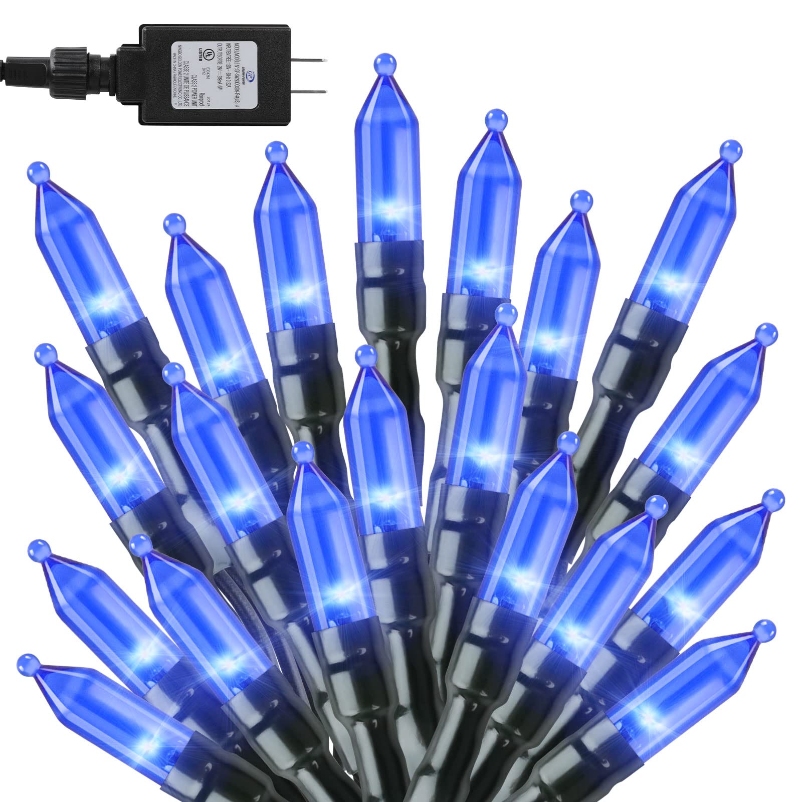 300 LED Blue Halloween String Lights - 108FT Outdoor Fairy Lights with 8 Modes & UL Certified Adapter | Perfect for Porch Decor, Wedding Parties, Halloween Displays & Holiday Lighting