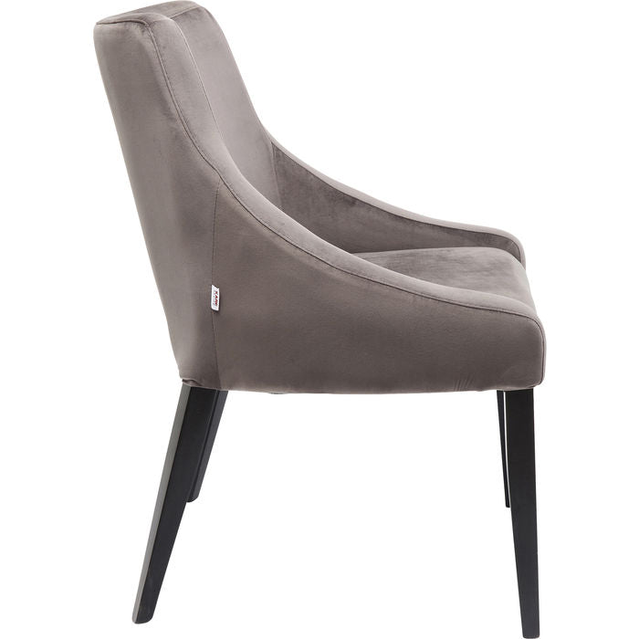 Luxury Velvet Grey Accent Chair - Modern Black Mode Design for Living Room, Bedroom & Office Decor