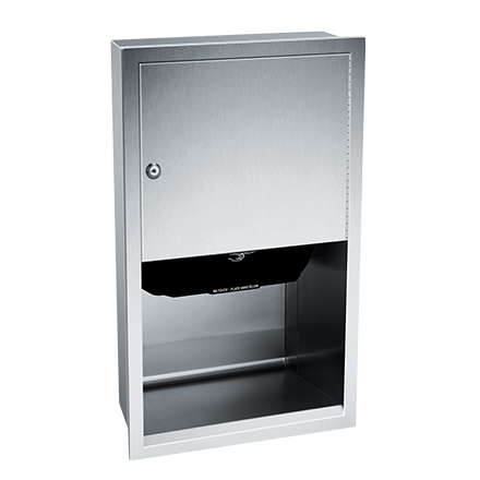 ASI 045210AC Traditional Automatic Paper Towel Dispenser - Recessed Satin Finish for Restrooms, Kitchens & Commercial Spaces