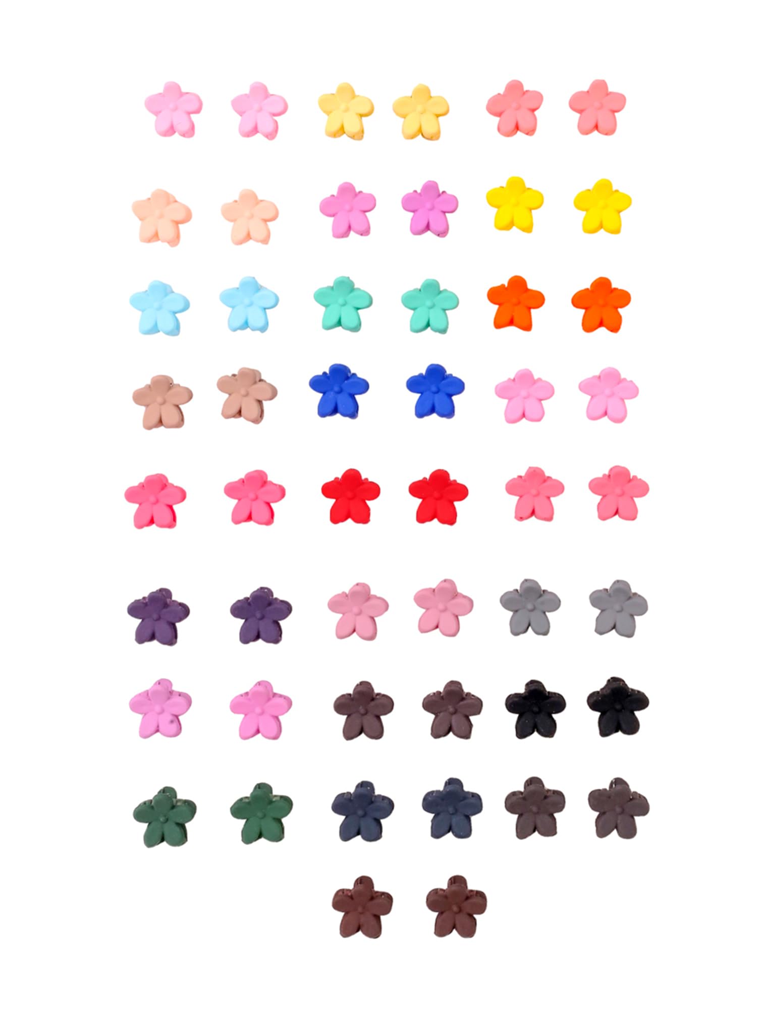 **Melbees by Yellow Chimes 50-Piece Multicolor Floral Hair Claw Clips for Girls & Kids - Mini Hair Clutchers for School, Parties & Everyday Styling**