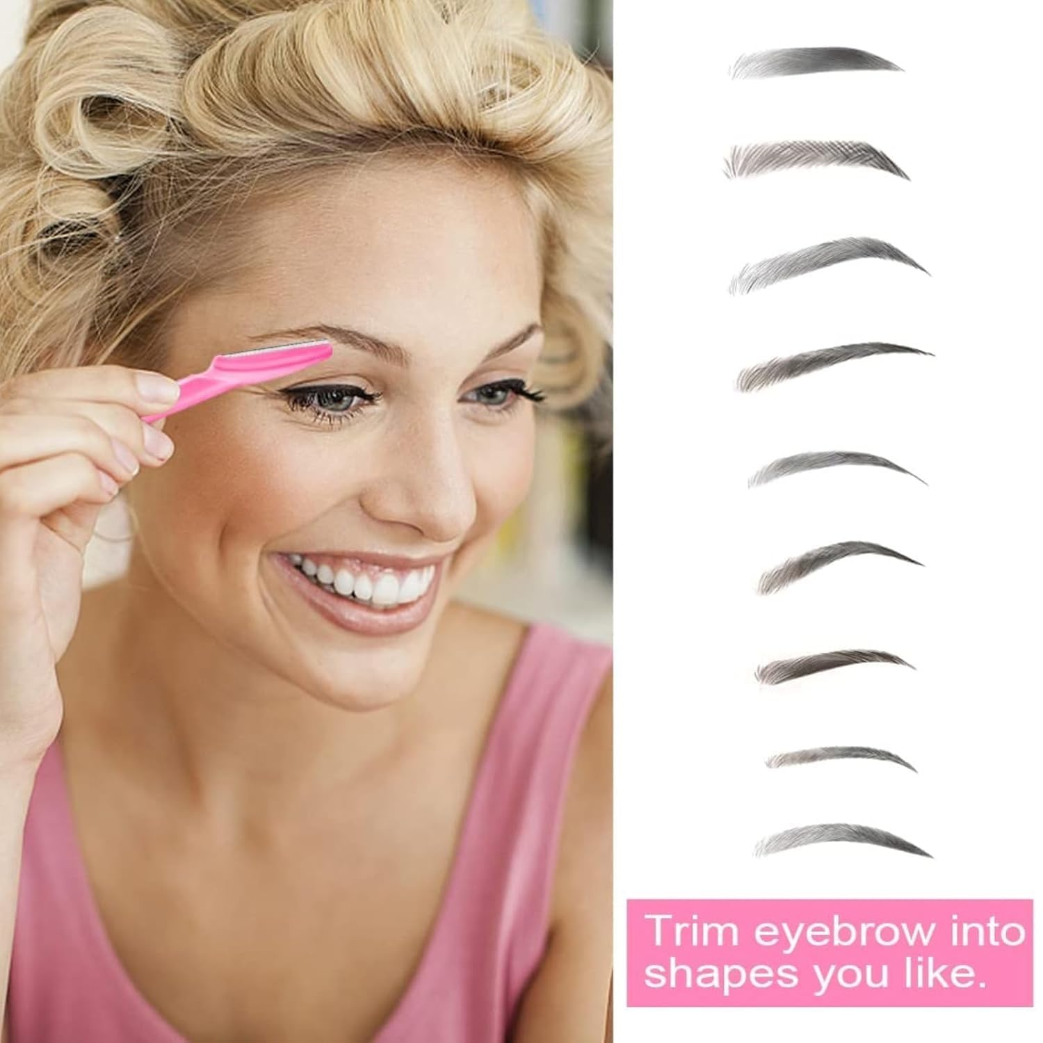 6Pcs Stainless Steel Eyebrow Razors for Women & Men - Reusable Dermaplaning Face Razor Tool, Portable Eyebrow Trimmer for Smooth Skin Care & Hair Removal - Perfect for Travel, Home & Salon Use (Yellow)