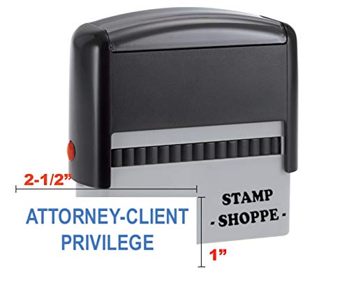 Attorney-Client Privilege Self-Inking Stamp - Grey 4913 with Blue Ink & 1oz Refill (Style 108) | Perfect for Legal Documents, Confidential Files & Notary Work