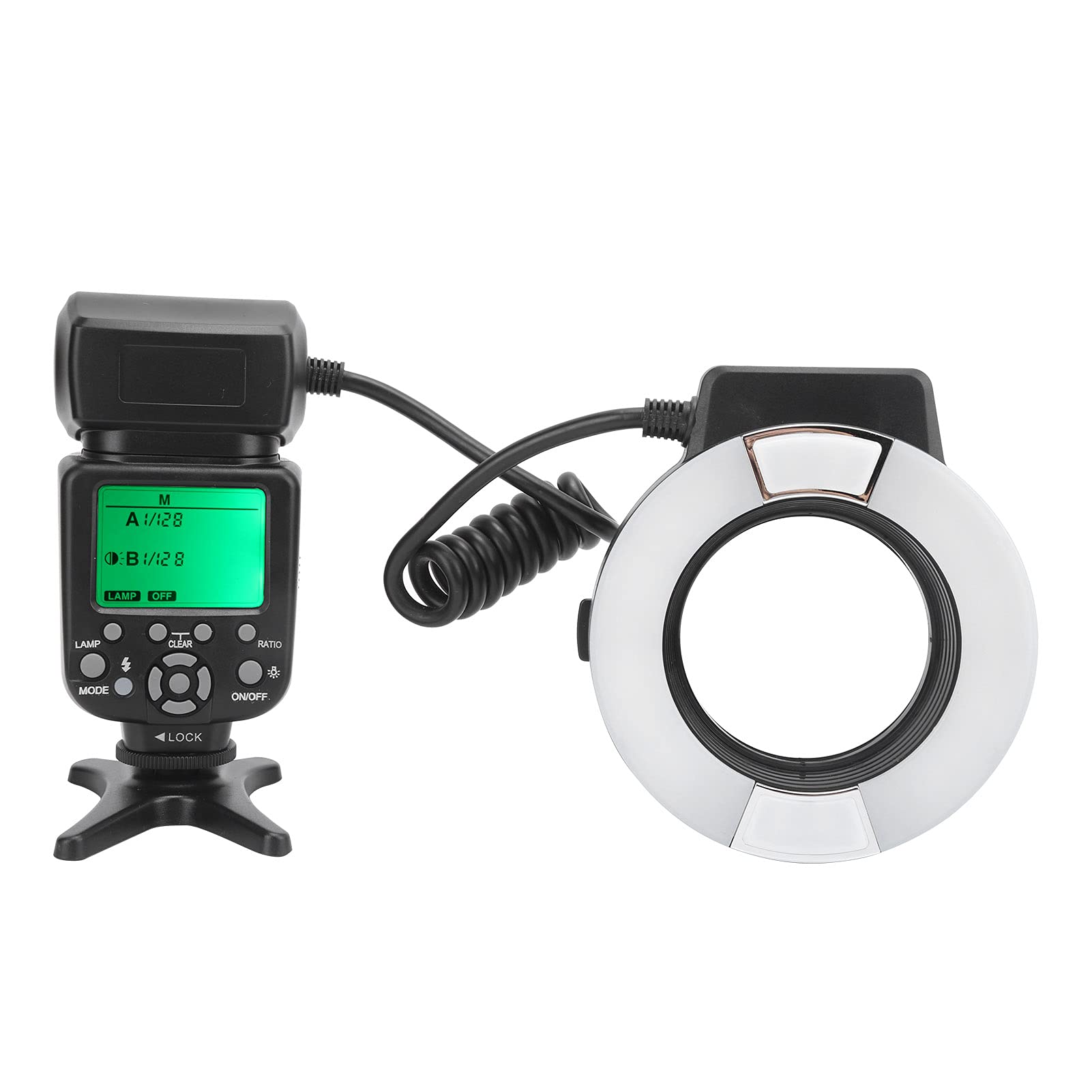 TTL Macro Flash with Adapter for Nikon D7000 D5200 D5000 D3200 D3100 D90 D300S D600 - Auto Focus Camera Flashlight for Close-Up Photography & Product Shooting