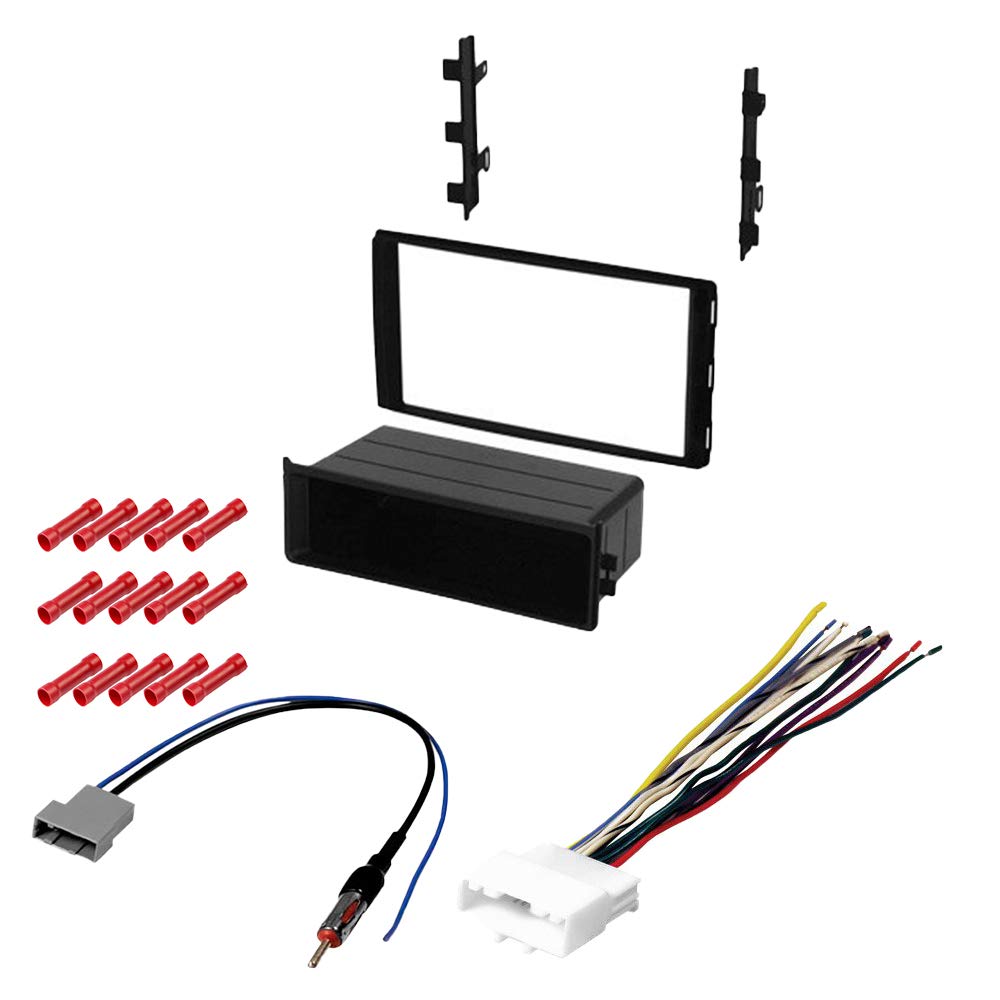 Complete Nissan Versa 2013-2016 Car Stereo Installation Kit - Double DIN Dash Kit, Wiring Harness & Antenna Adapter | Perfect for Aftermarket Radio Upgrades | Easy DIY Installation for Enhanced In-Car Audio Experience