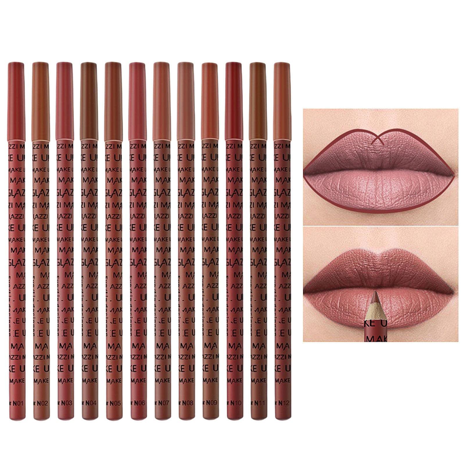 12 Color Matte Lip Liner Pencil Set - Professional Velvet Lipstick Pencils for Women & Girls | Long-Lasting Lip Makeup for Everyday Wear, Parties & Special Occasions