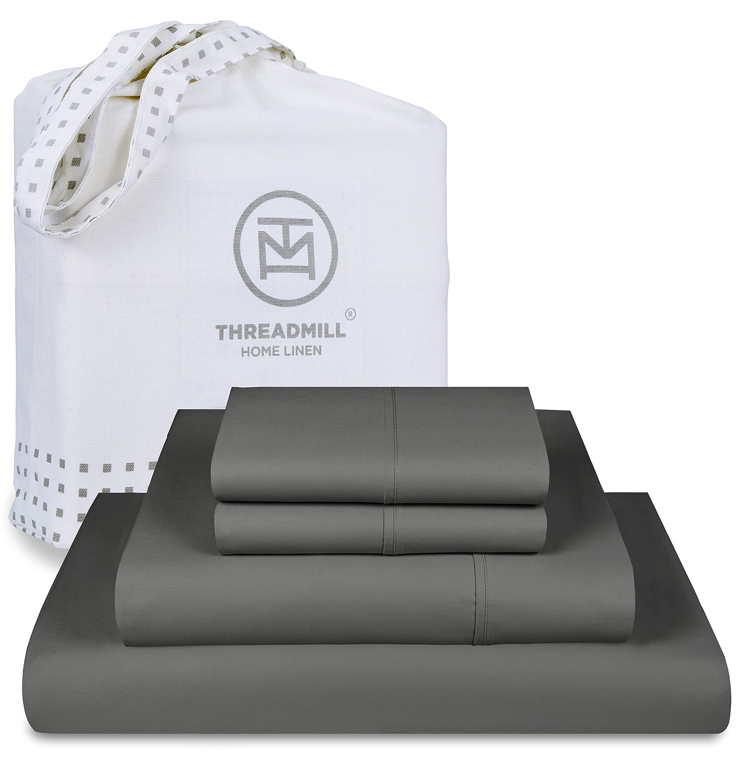 Luxury 100% Supima Cotton Sheets Queen Size - 1200 Thread Count 4-Piece Bed Sheet Set with Deep Pockets (Dark Grey) - 5-Star Hotel Quality for Ultimate Comfort - Perfect for Home, Guest Room & Luxury Hotels