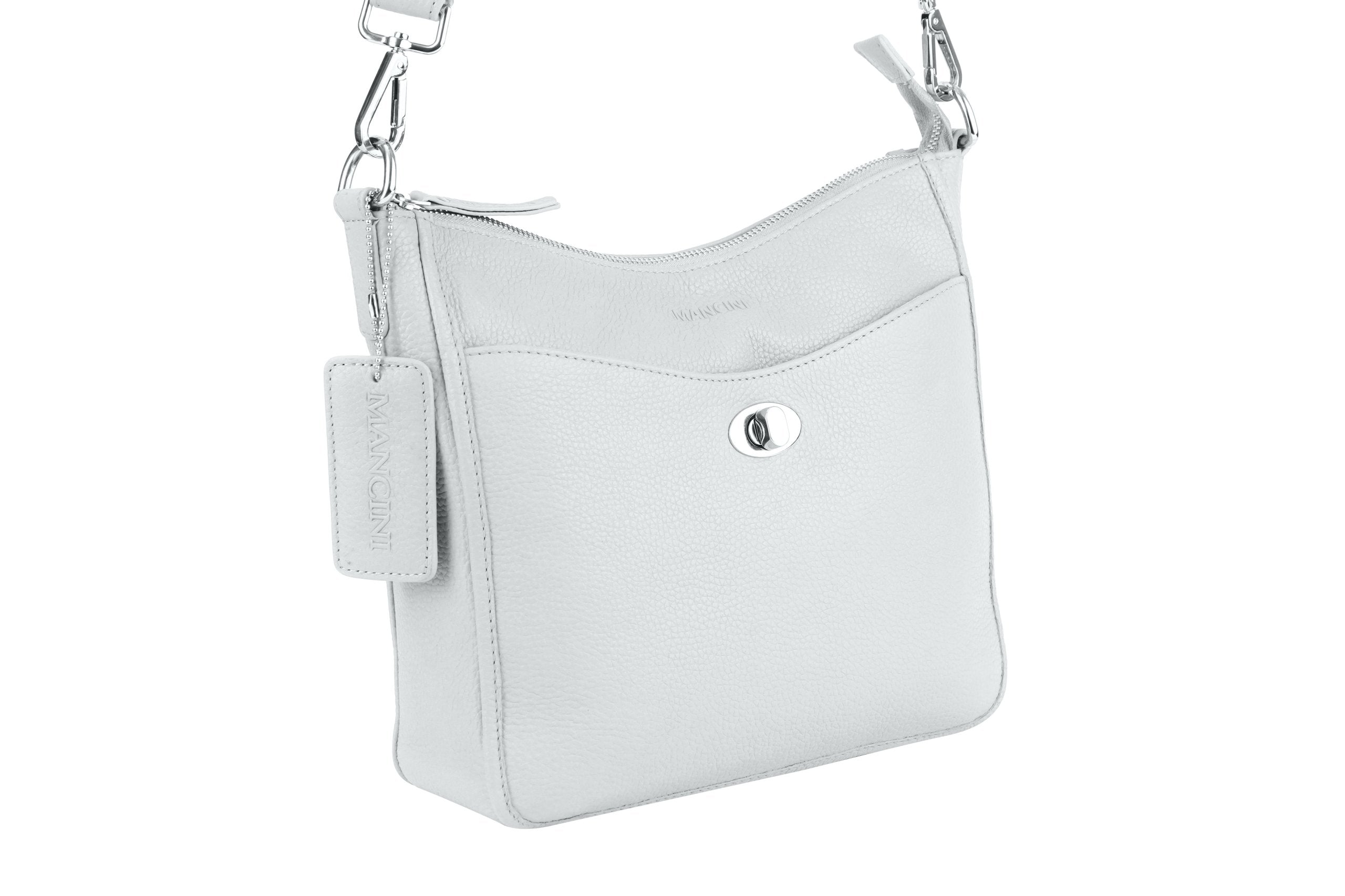 Mancini Pebbled Leather Elizabeth Crossbody Handbag for Women - Stylish Shoulder Purse for Work, Travel & Everyday Use