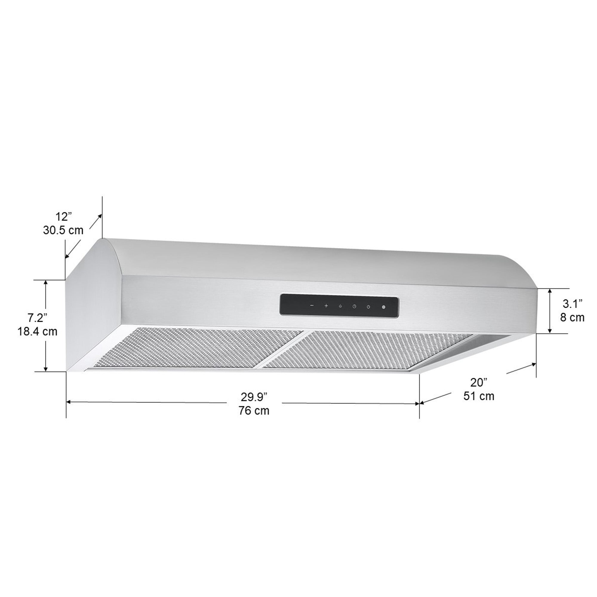 UC7 30 Inch Stainless Steel Under Cabinet Range Hood - Powerful Kitchen Ventilation for Smoke & Odor Removal - Perfect for Home Cooking & Grilling
