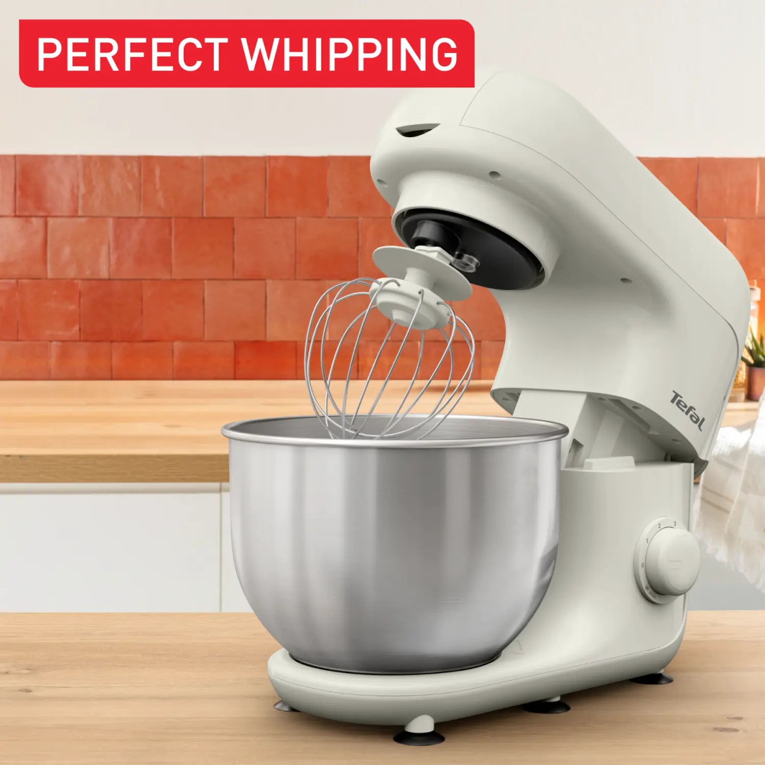 Tefal QB1601 Bake Essential Stand Mixer - 5-Quart White Electric Mixer for Baking, Dough, Cake & Cookies - Perfect for Home Kitchen & Professional Bakers