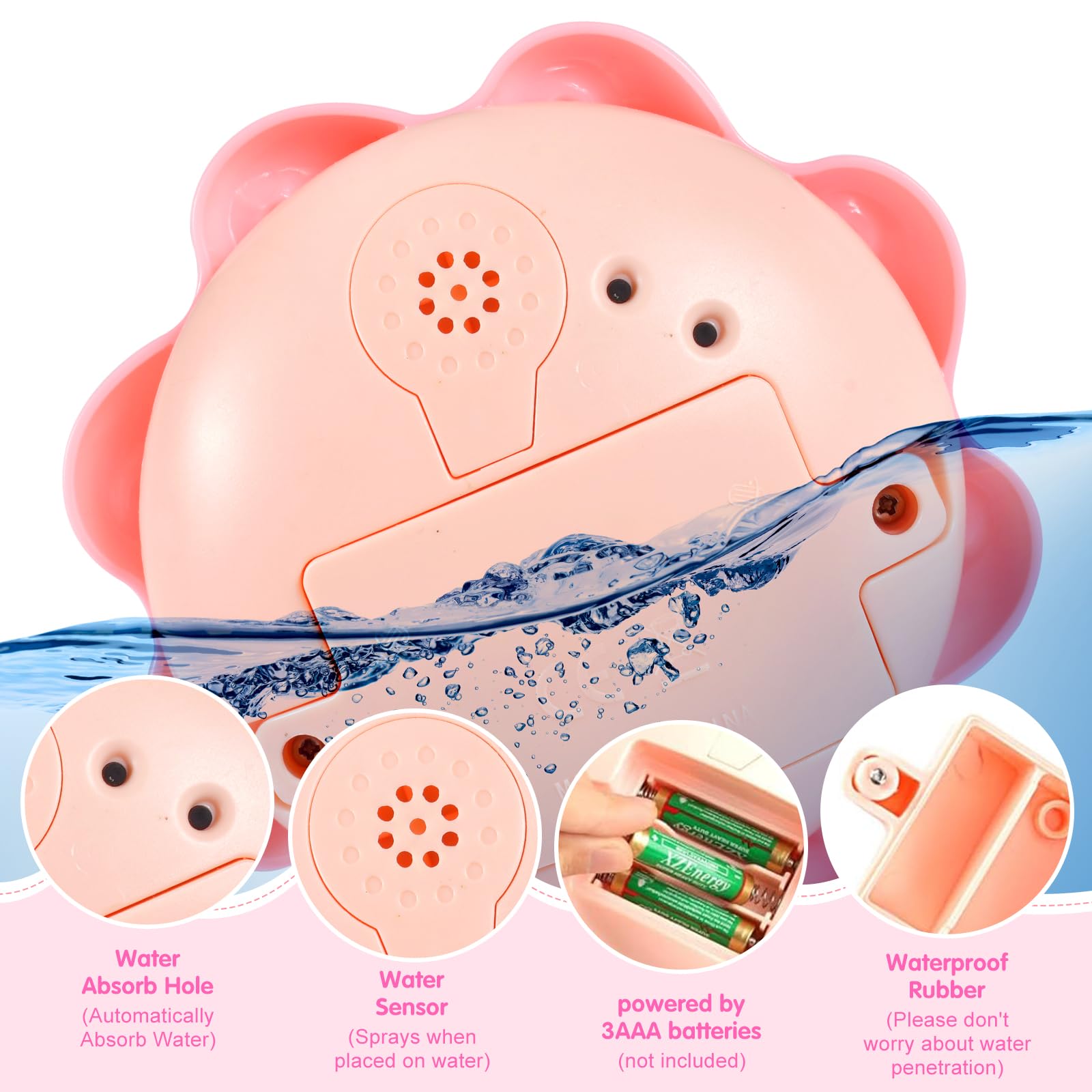 Automatic Water Spray Octopus Bath Toys - 4 Colorful Water Jets, Fun Baby Bath Time Toy for Kids Ages 3+ | Perfect for Toddler Sensory Play & Bathtub Entertainment