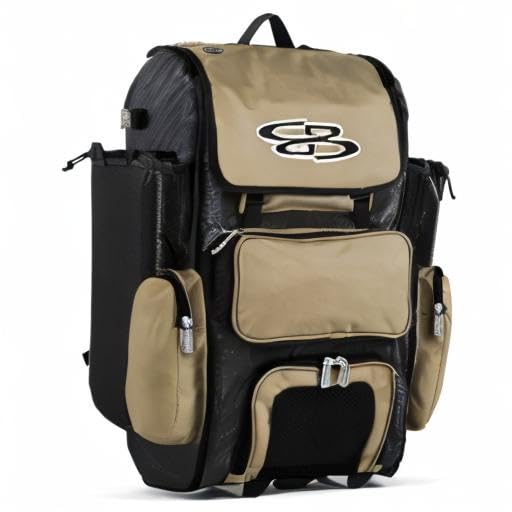 Boombah Superpack Hybrid Rolling Bat Bag - Wheeled & Backpack Style for Baseball & Softball Players | Perfect for Travel & Team Games