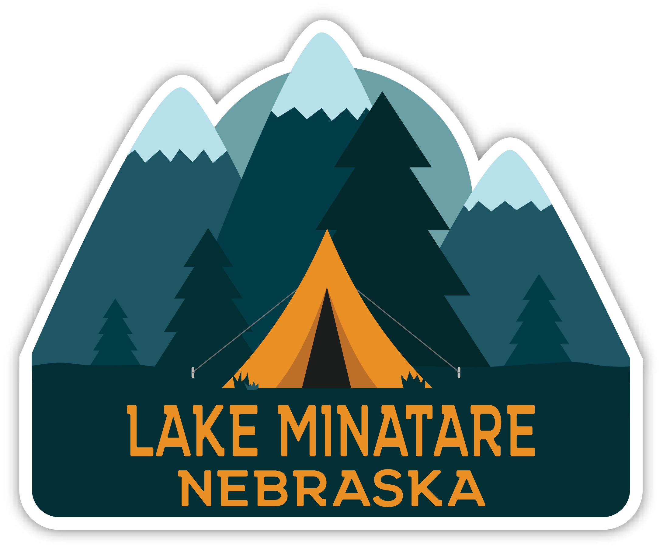 Nebraska Souvenir - 4-Inch Lake Minatare Fridge Magnet with Camping Tent Design | Perfect for Travel Memories, RV Trips & Cabin Decor