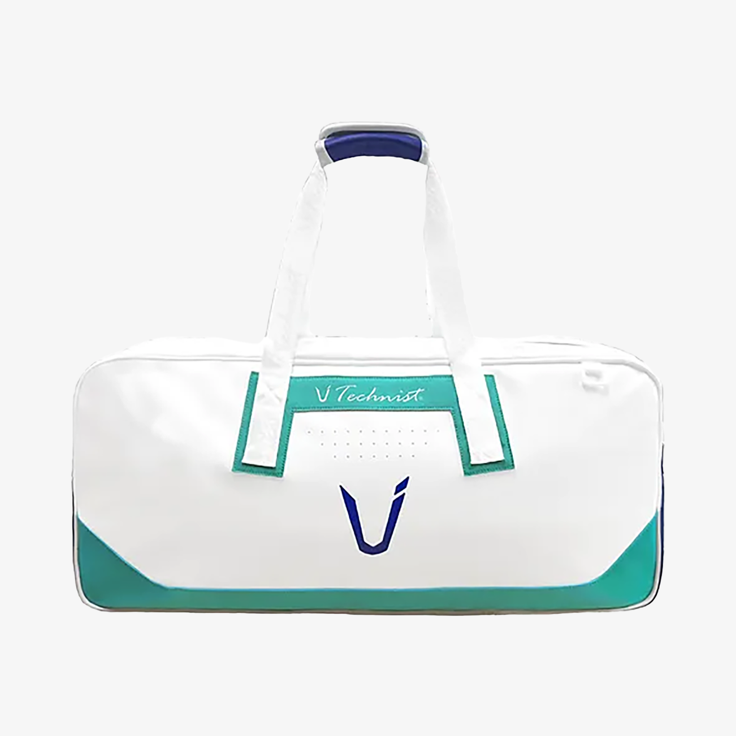 Technist TNB54119 Tennis Racket Bag - Durable Sports Racquet Holder for Tennis, Badminton, Squash - Lightweight & Water-Resistant (White/Navy/Green) - Perfect for Court, Gym & Travel