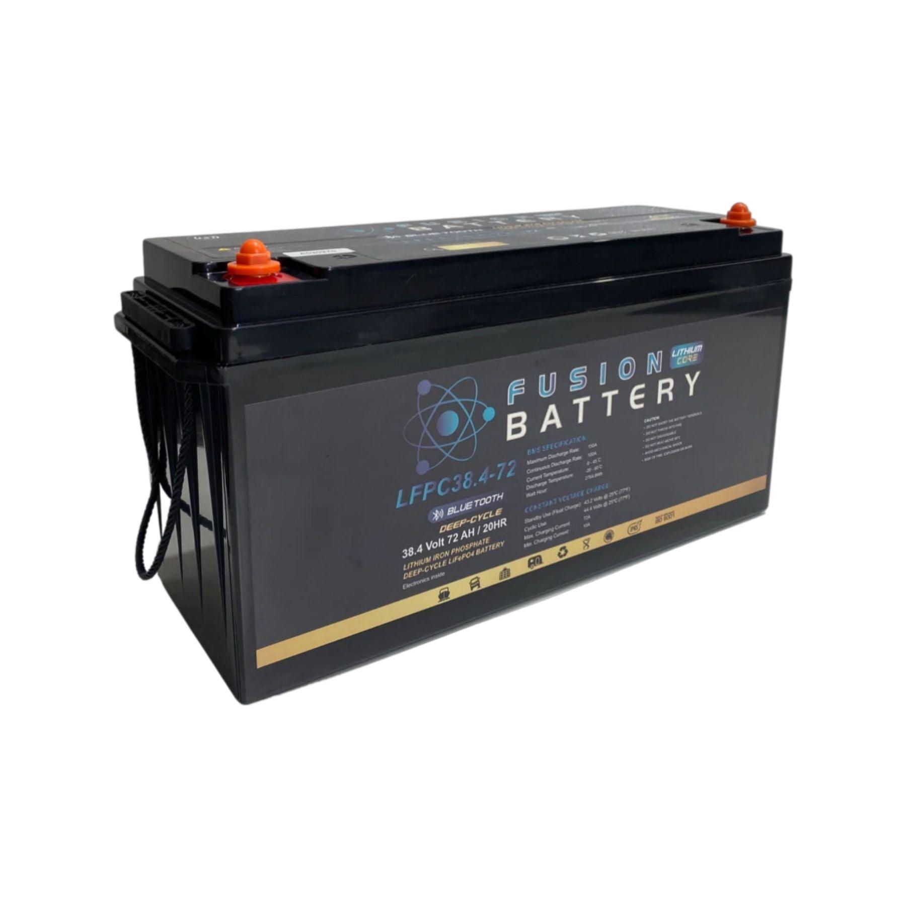 38.4V Fusion Lithium Core Trolling Motor Battery with 30A Smart Charger - Deep Cycle Marine Battery for Kayak, Boat & Fishing | Long Lasting Power for Trolling Motors & Marine Electronics