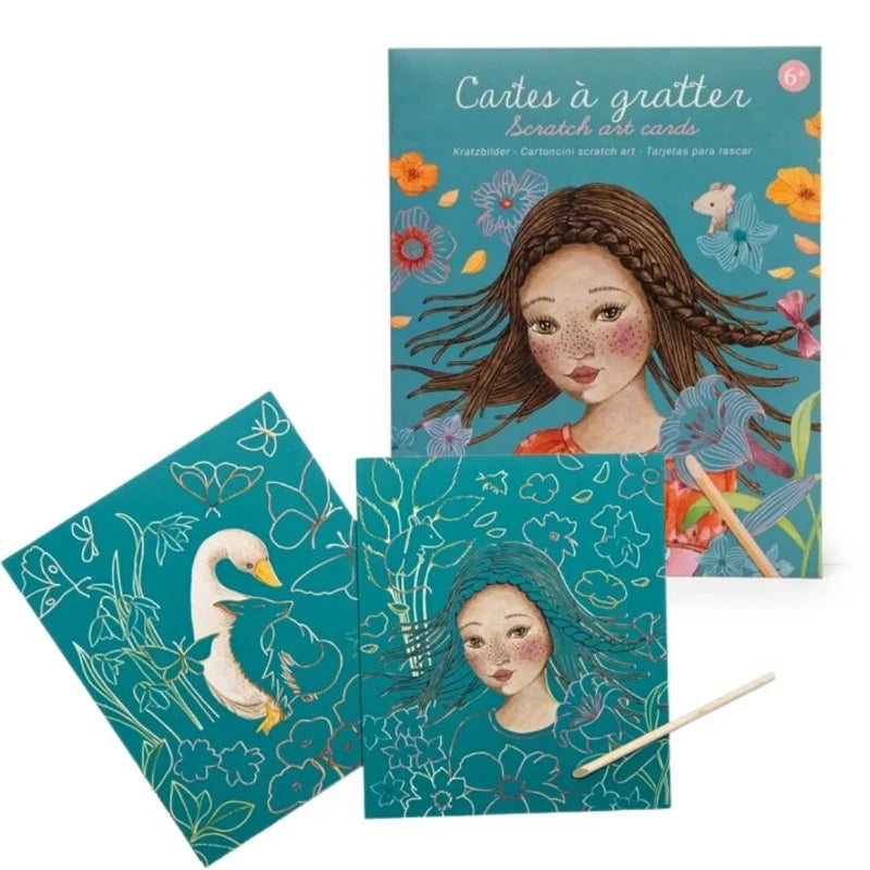 Les Rosalies Scratch Art Cards - DIY Creative Greeting Cards for Kids & Adults - Perfect for Birthdays, Holidays & Special Occasions