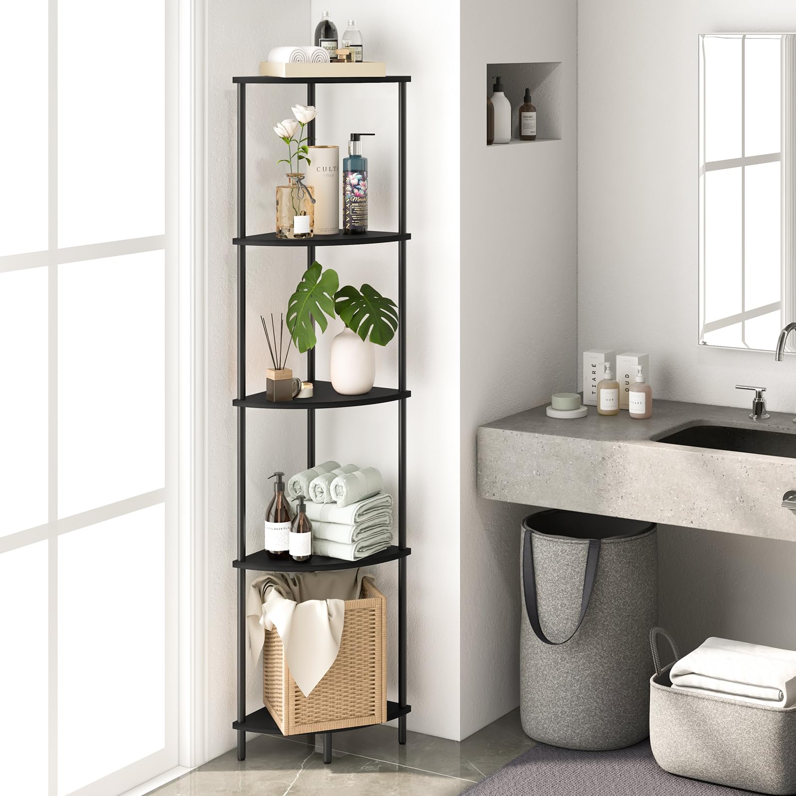Yoobure 5-Tier Corner Bookshelf - 65