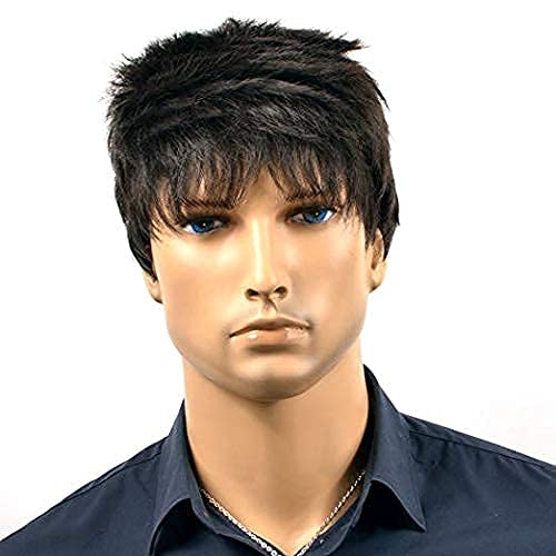 Natural Black Brown Real Human Hair Patch for Men - 9x7 Full Head Lace Front Toupee Wig with Free 4 Clips | Thinning Hair Solution for Daily Wear & Special Occasions
