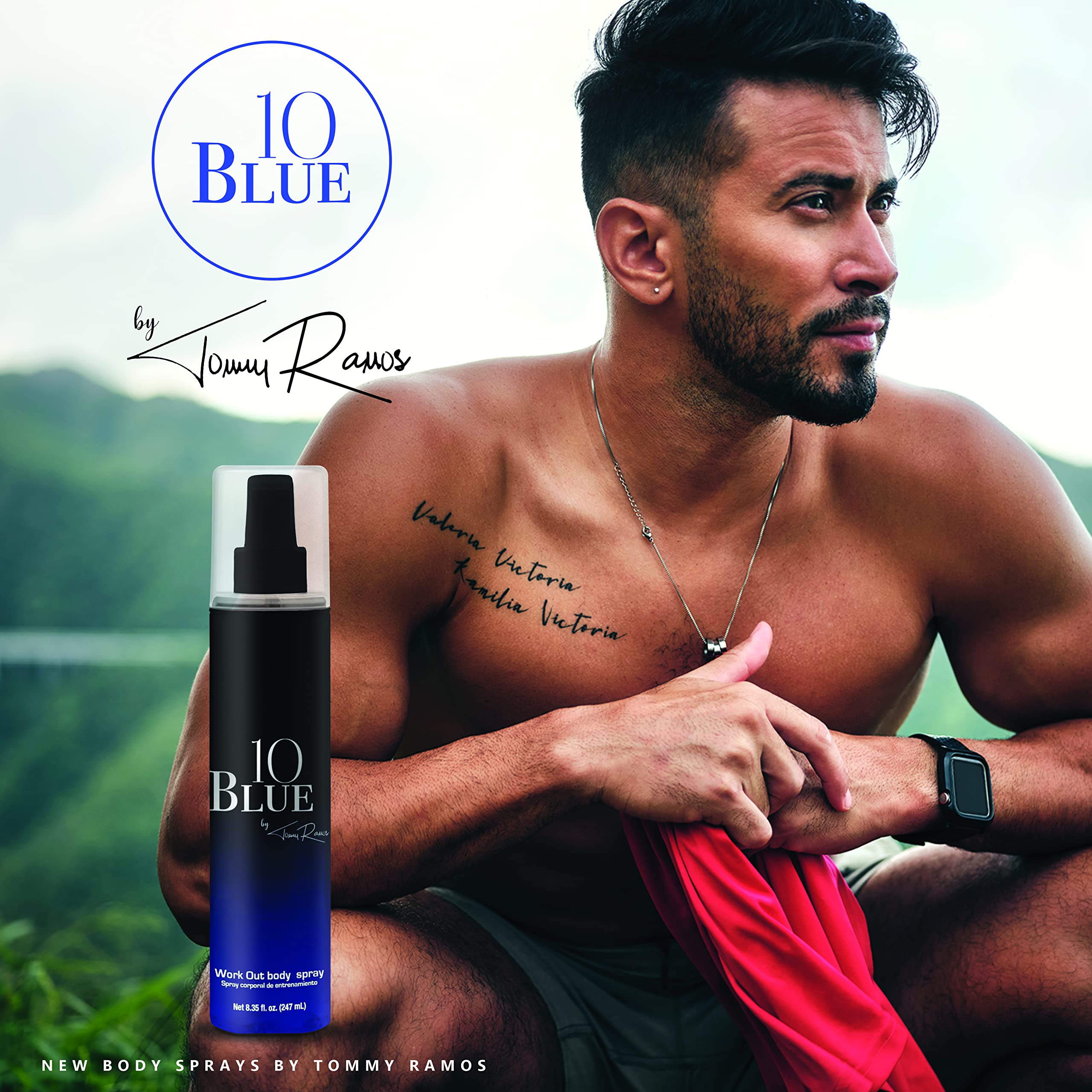 Tommy Ramos 10 Blue Body Spray for Men - 8.4 oz (247ml) | Long-Lasting Fragrance, Fresh & Masculine Scent | Perfect for Daily Use, Gym, Work & Night Out