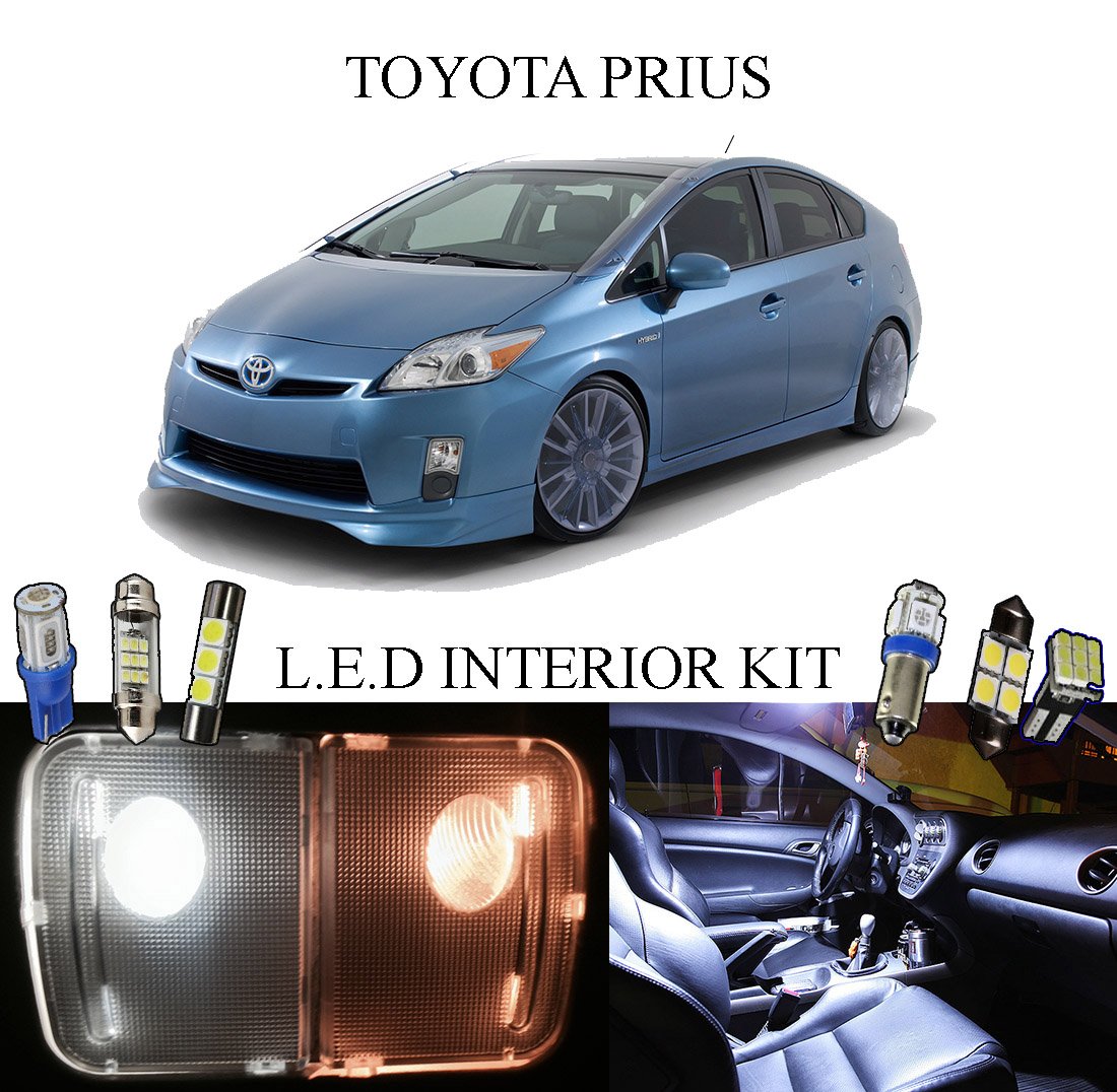 2005 Toyota Prius Interior LED Light Kit - 9 Piece Xenon White Package with Vanity Lights | Upgrade Your Car Interior Lighting for Night Driving & Enhanced Visibility