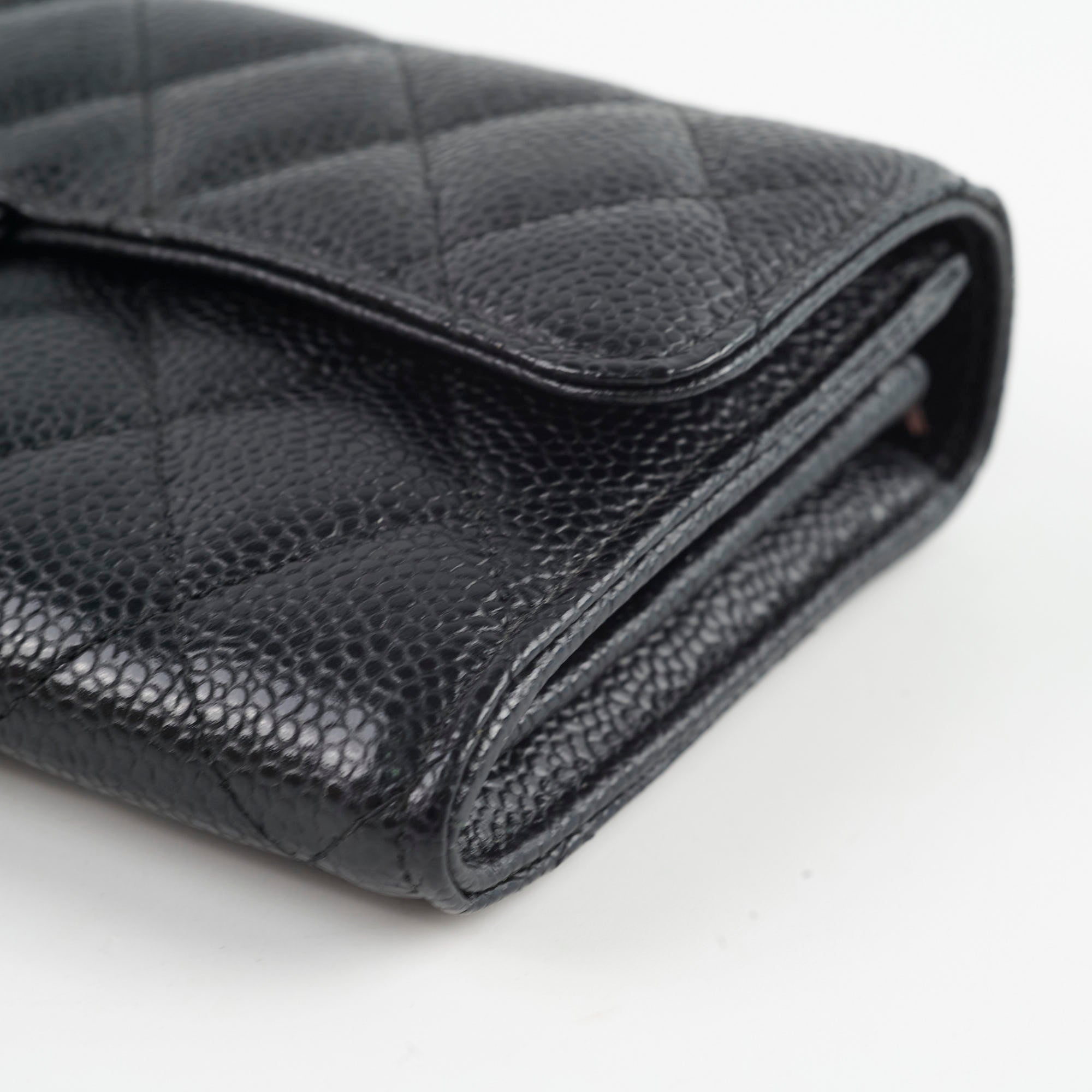 Chanel Caviar Leather Long Wallet for Women - Black Luxury Designer Clutch with Multiple Card Slots - Perfect for Everyday Use, Travel & Special Occasions