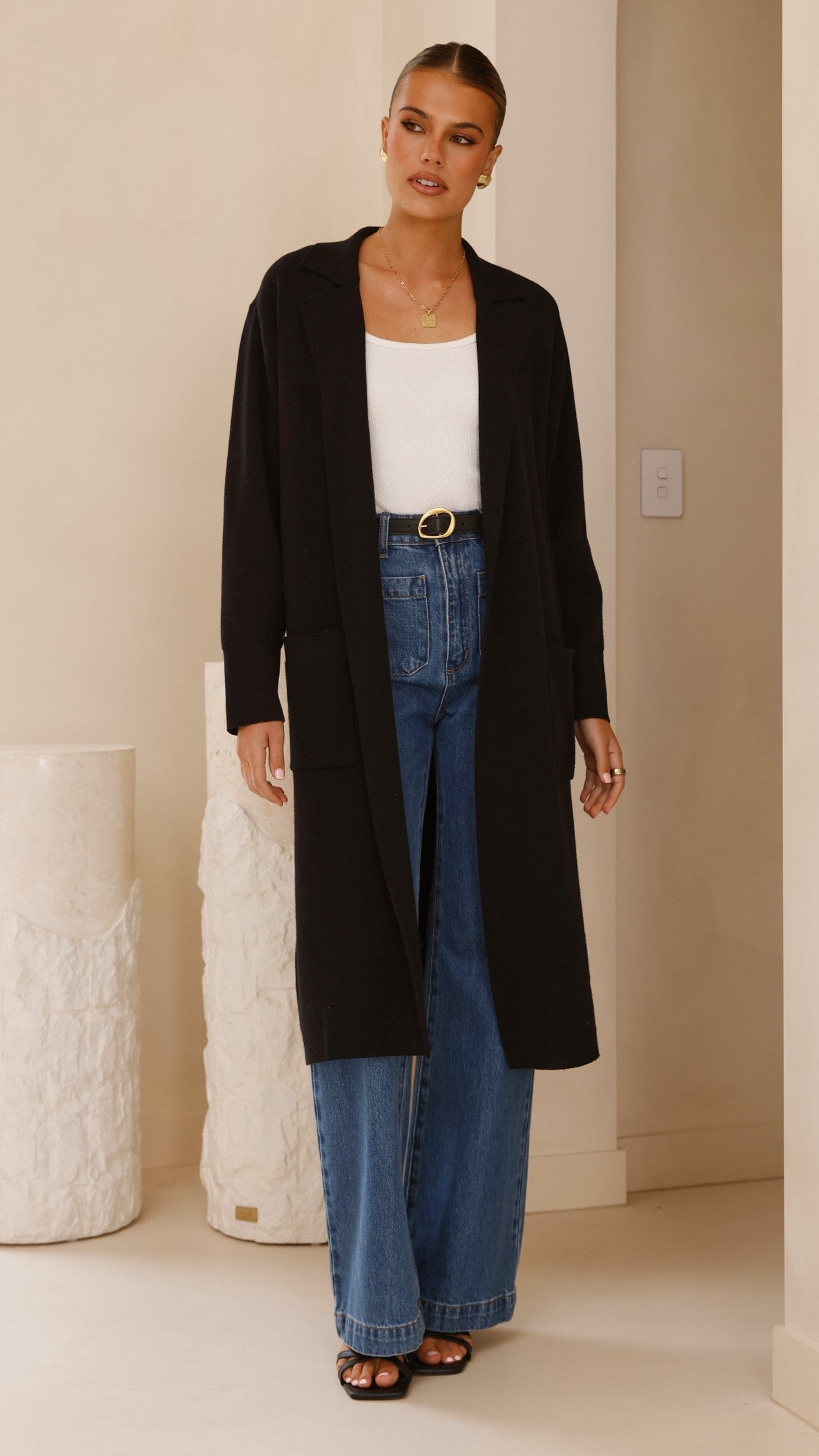Kira Coatigan - Stylish Black Cardigan Sweater for Women | Perfect for Office, Casual Outfits & Layering
