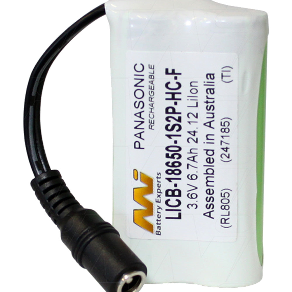 3.6V 6.7Ah High Capacity Lithium Ion Rechargeable Battery with CE180 2.1mm DC Jack - Perfect for Cordless Power Tools, Emergency Lights & Portable Electronics