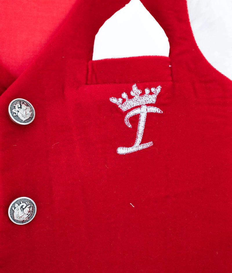 Pre Order: Elegant Maroon Velvet Waistcoat Set for Men - Perfect for Weddings, Parties & Formal Events