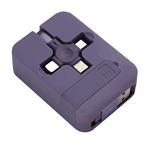 Buttylife 3-in-1 USB C Charging Cable Roll - Triple Fast Charger Cord for iPhone, Android, Samsung (Type-C/Micro-USB/Lightning Compatible) - Purple | Perfect for Travel, Office & Home Charging Multiple Devices