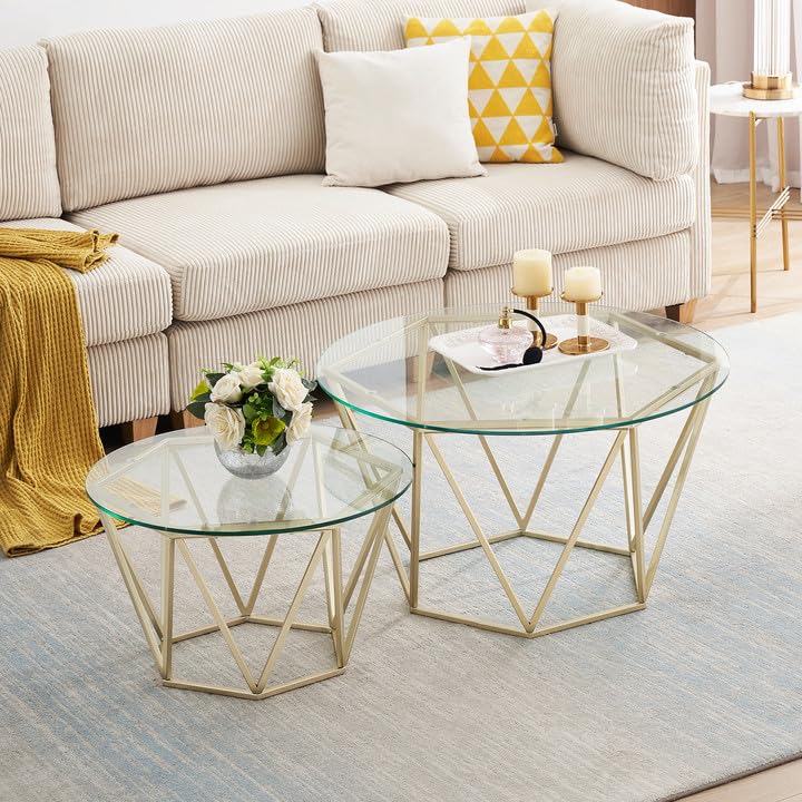Modern Round Coffee Table with Marble Surface & Sturdy Metal Legs - Stylish Center Table for Living Room, Home Office - Perfect for Coffee, Books & Decor