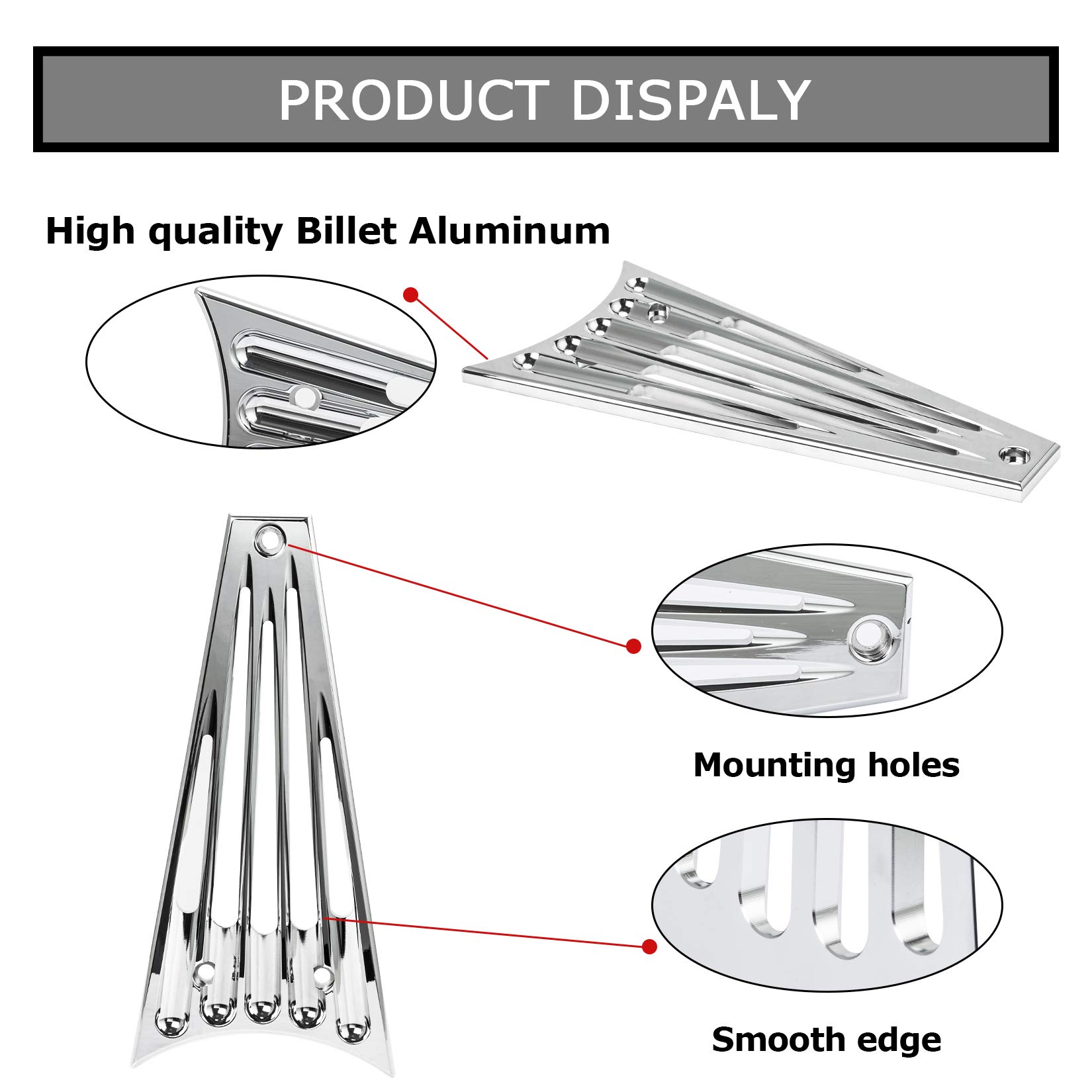 PSLER Chrome Motorcycle Edge Cut Frame Grill for Harley Touring Street Glide FLHT FLHX FLHTK FLHR FLTR Electra Glide & Road King 2009-2013 - Enhances Style & Airflow for Custom Bike Builds