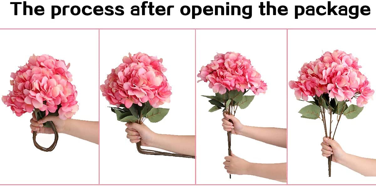 Premium Artificial Silk Hydrangea Flowers - 5 Large Head Fake Flower Bouquet for Home Decor, Wedding Centerpieces, Party Arrangements & DIY Crafts (Elegant Grey) - Perfect for Table Centerpieces, Vase Displays, and Event Decorations