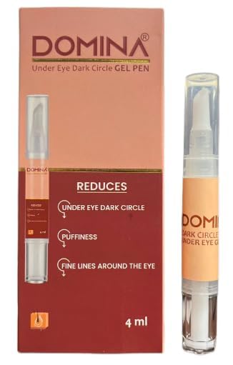 Domina Under Eye Dark Circle Gel Pen 4ml - Brightening & Hydrating Dark Circle Treatment for Puffy Eyes - Perfect for Morning Routine & Travel Skincare