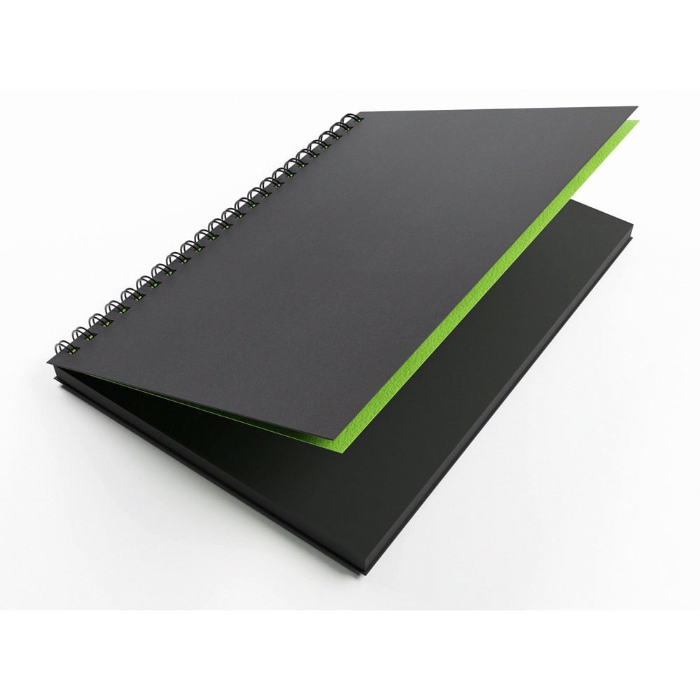 Artgecko Shady Sketchbook - A4 Size, 80 Pages (40 Sheets), 200gsm Black Toned Paper - Perfect for Drawing, Sketching & Mixed Media Art Projects