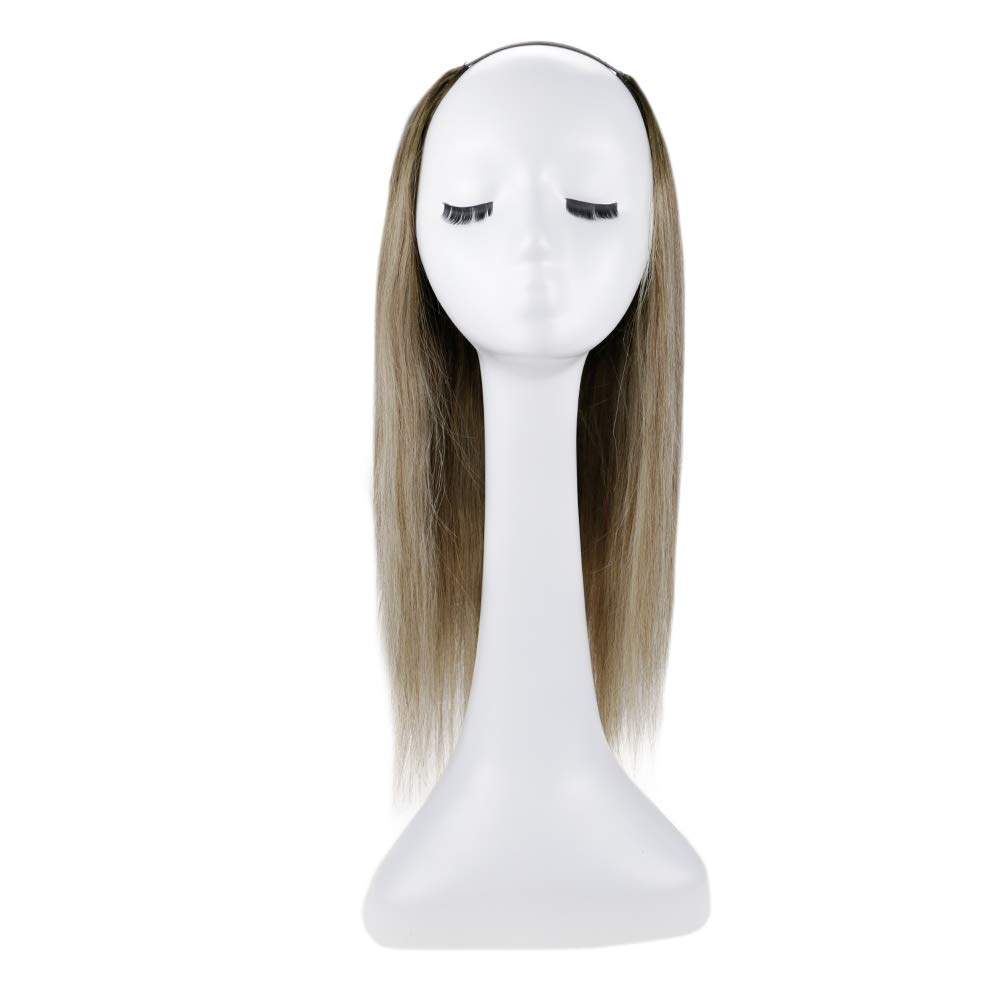 Full Shine Brazilian Remy Human Hair 22 Inch U Part Wig - Color 3 to 8 Ombre & 22 Balayage - 150g Real Hair Half Wig for Women - Perfect for Daily Wear, Parties & Special Occasions