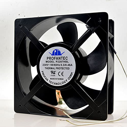PROFANTEC P2207HBL 230V Axial Fan - AC 230V 0.3A 20572 for Electric Control Cabinet Cooling | Industrial Equipment Ventilation & Cooling Solution