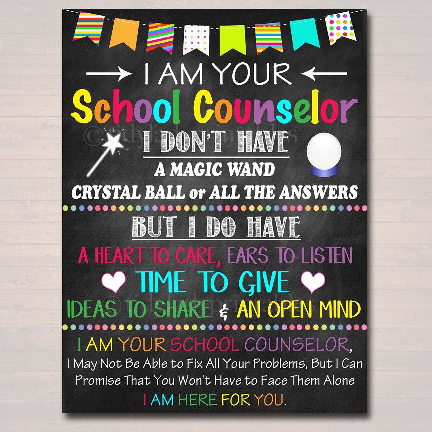 Centiza School Counselor Office Decor Poster - 24 x 36 Inch I Am Your School Counselor Sign for Counseling Office, Psychologist Gift & Teacher Appreciation - Perfect for Kindergarten, Welcome Back to School & Mental Health Awareness