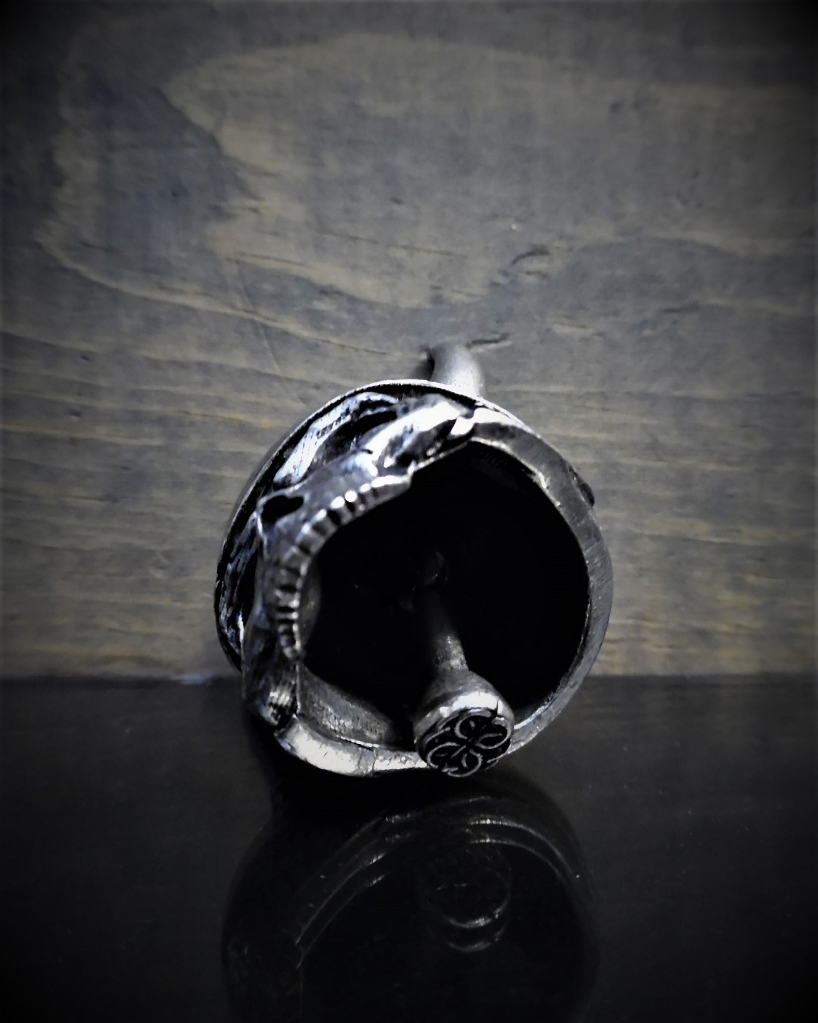 Viking Skull Motorcycle Bell - Guardian Bell for Bikers, Protection Charm for Harley, Cruiser & Chopper - Perfect Gift for Riders & Motorcycle Enthusiasts