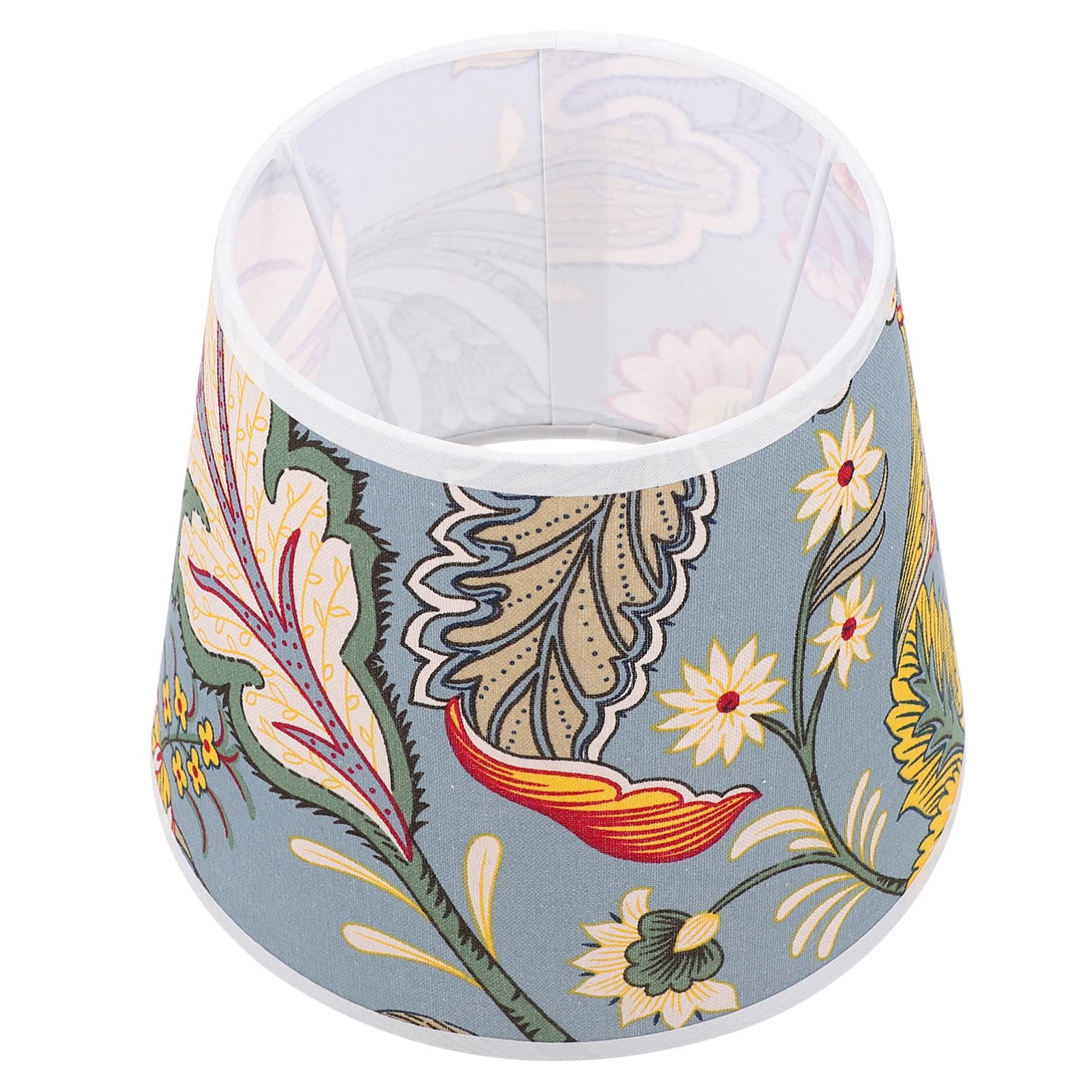 Floral Fabric Lamp Shade - 22x17.5x15cm Flower Pattern Cloth Table & Floor Lampshade for Home Decor - Perfect for Living Room, Bedroom, or Office Lighting Accessories