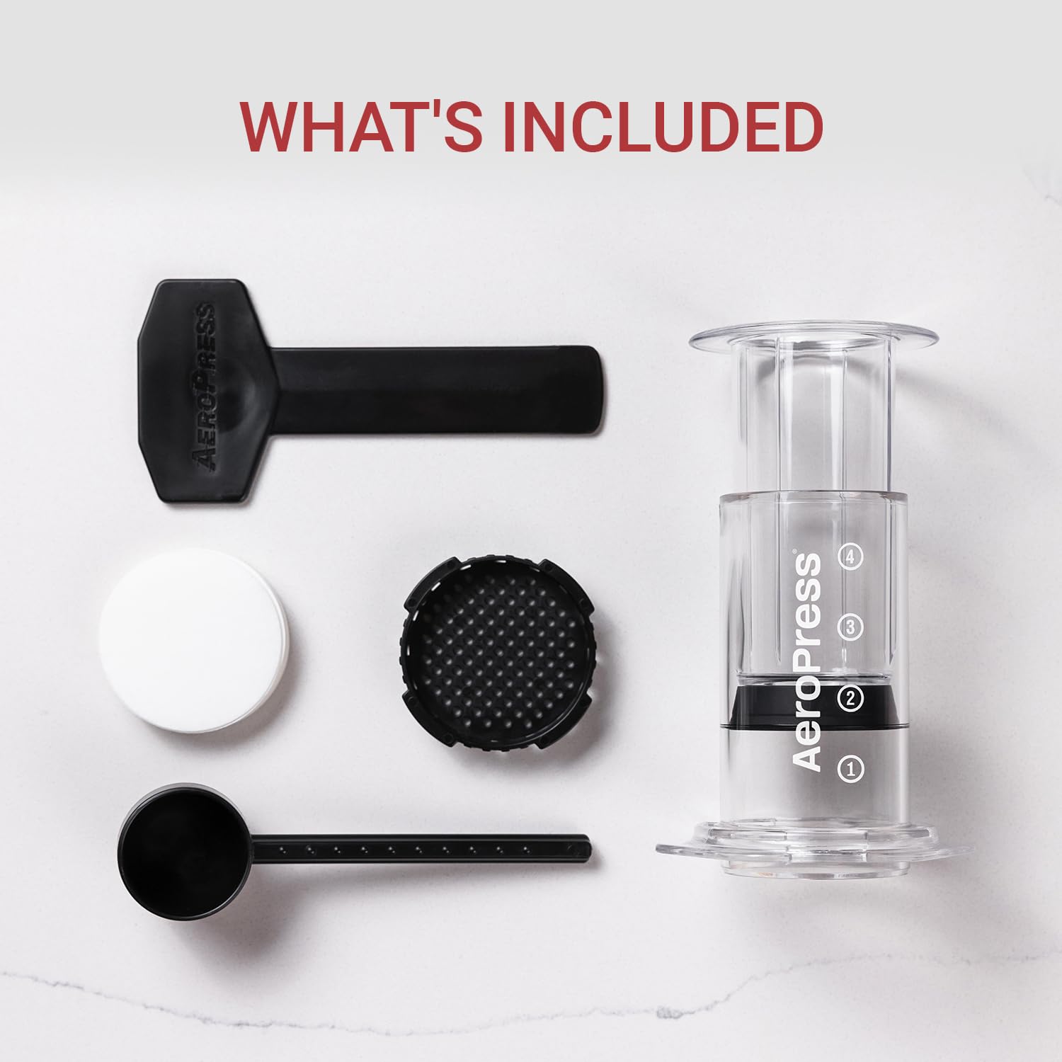 AeroPress Clear Coffee Maker – 3-in-1 Brewing System for French Press, Pour Over & Espresso | Smooth Full-Bodied Coffee Without Bitterness | Compact Travel Coffee Press for Camping, Office & Home Use | BPA-Free Clear Design